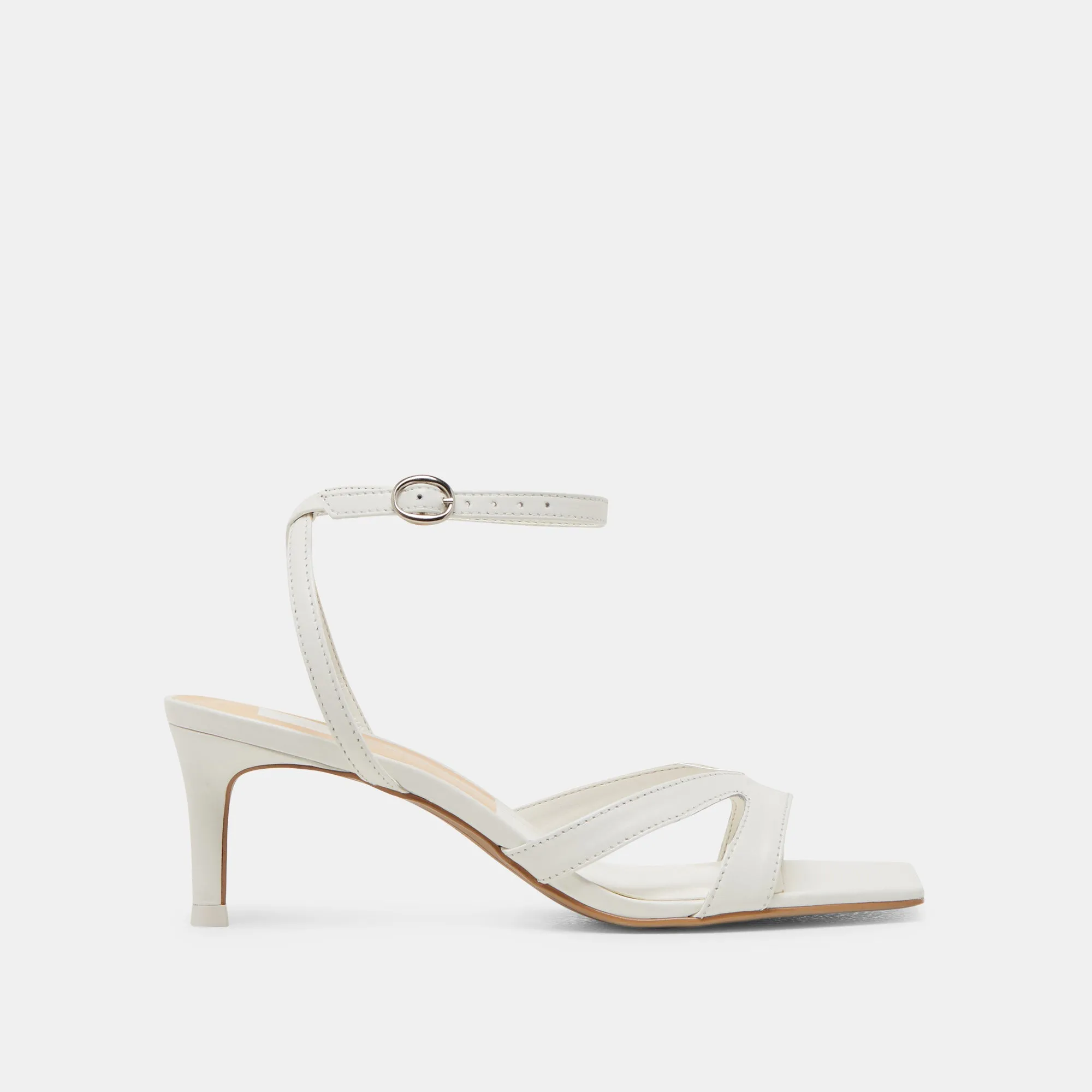 BECKI WIDE HEELS TRUE WHITE LEATHER Teddy Heel Boots