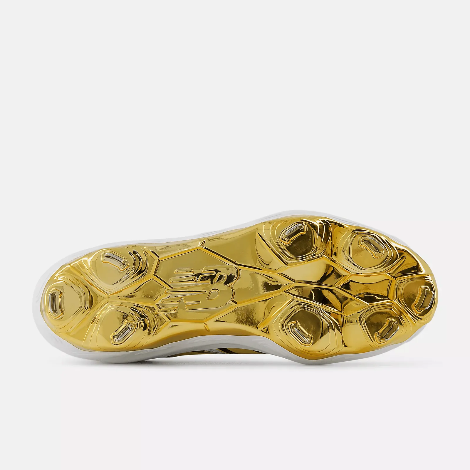New Balance Men's Fresh Foam X 3000 v7 Metal Baseball Cleats - White/Gold - L3000GS7 Streamlined wear Iconic arch
