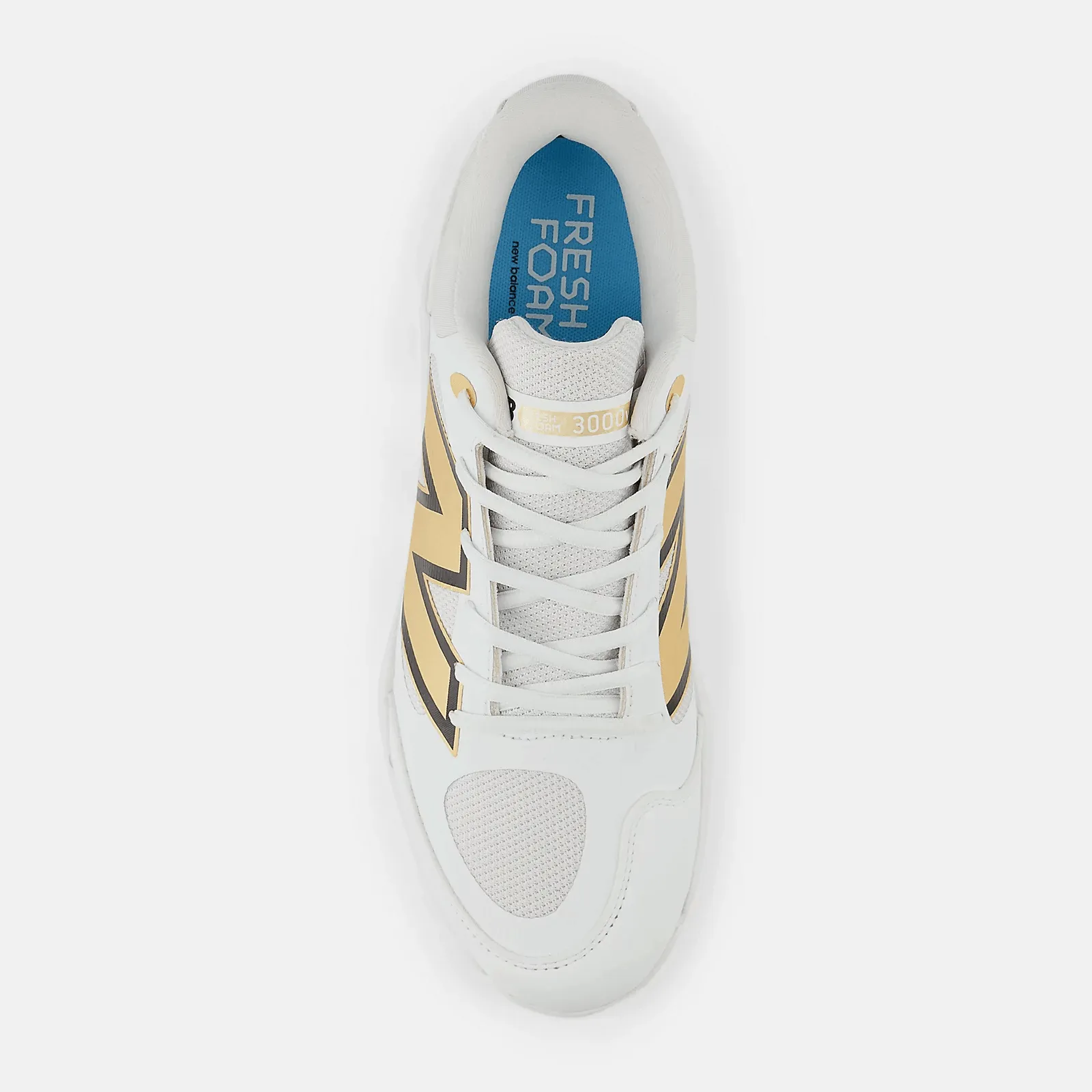 New Balance Men's Fresh Foam X 3000 v7 Metal Baseball Cleats - White/Gold - L3000GS7 Training Gear