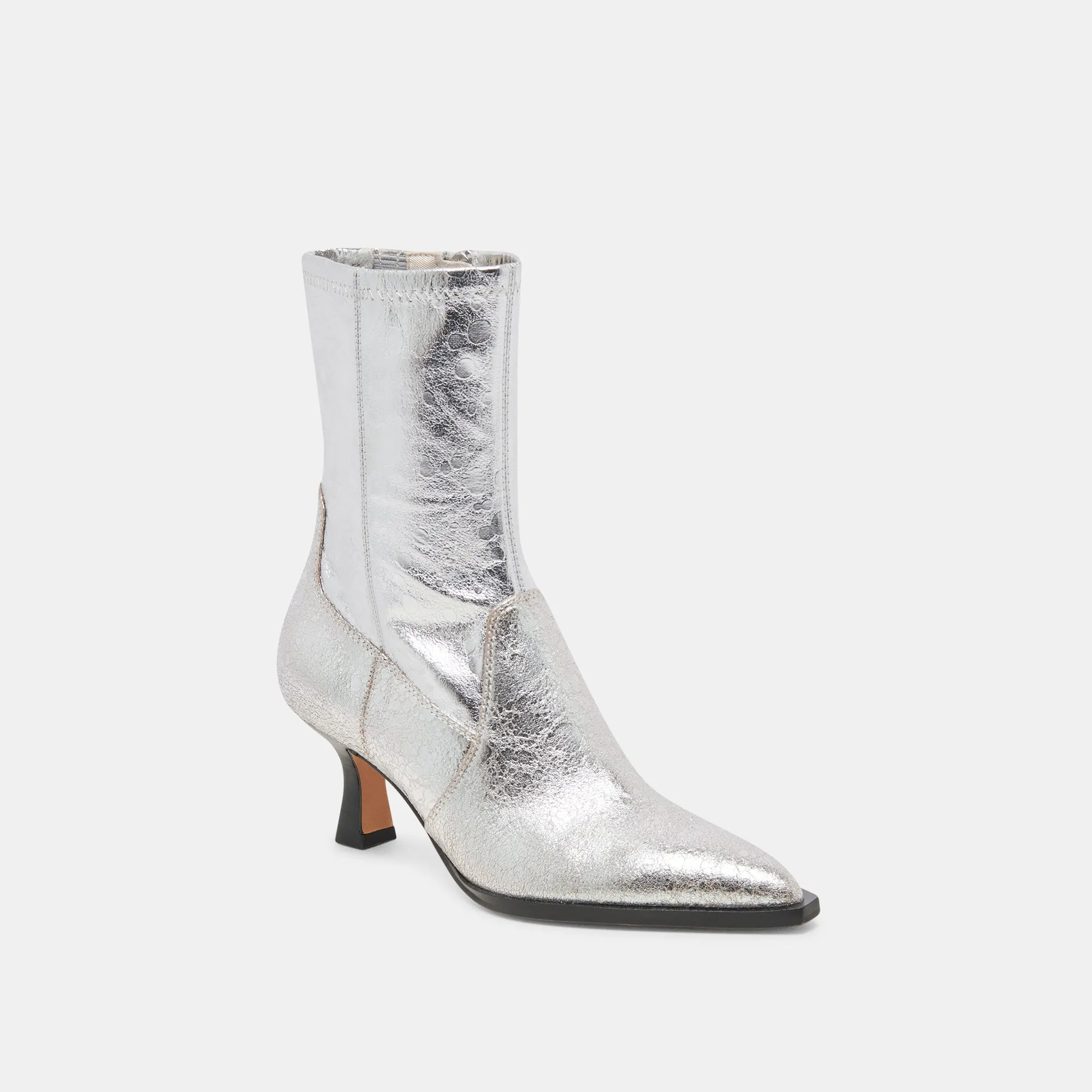 Comfortable Balance Neutral Pair ARYA BOOTS SILVER DISTRESSED LEATHER