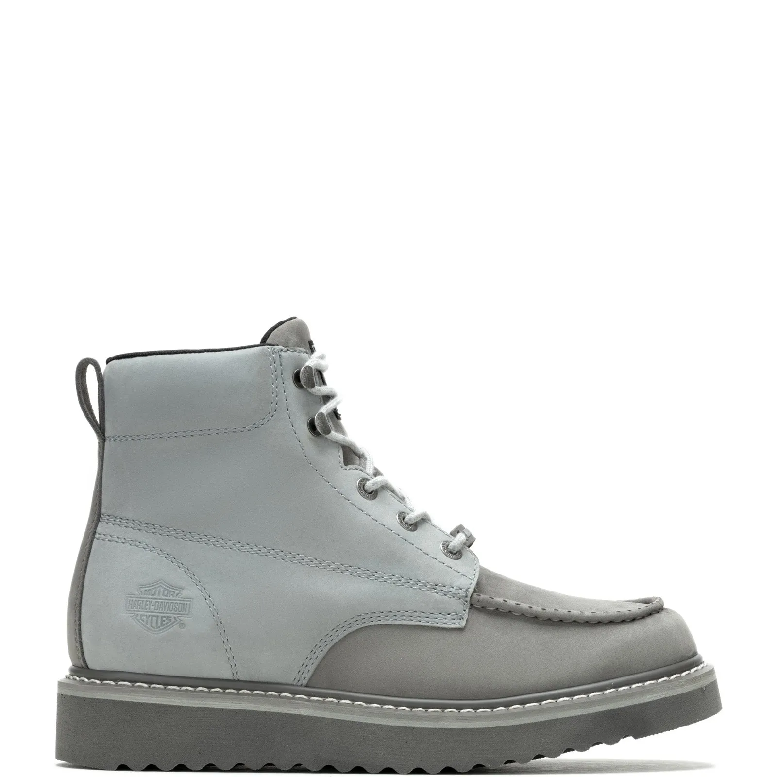 Harley-Davidson Beau D93858 Mens Gray Leather Zipper Motorcycle Boots Breathable Design