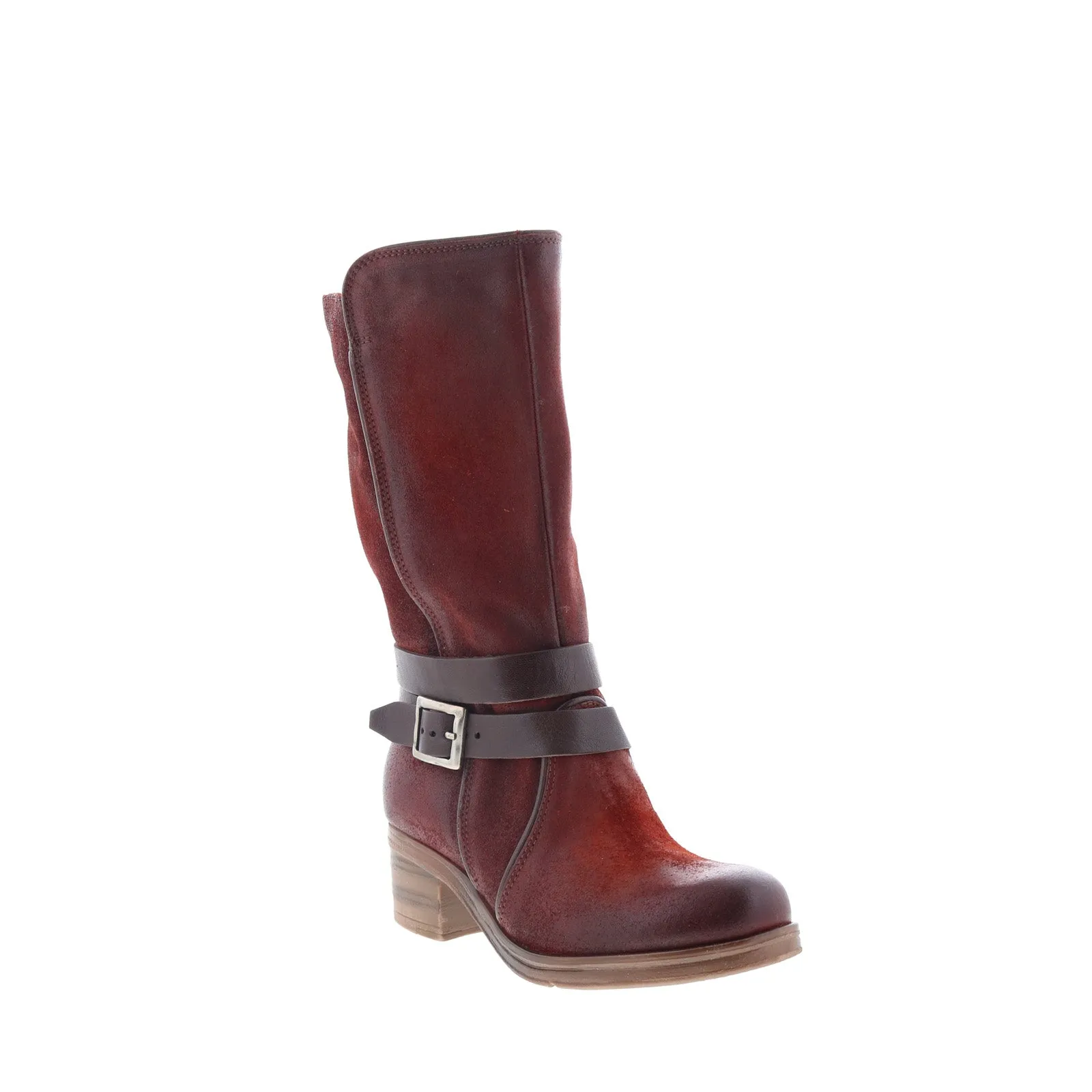 Daily Ready Miz Mooz Sunrise Womens Burgundy Leather Zipper Casual Dress Boots