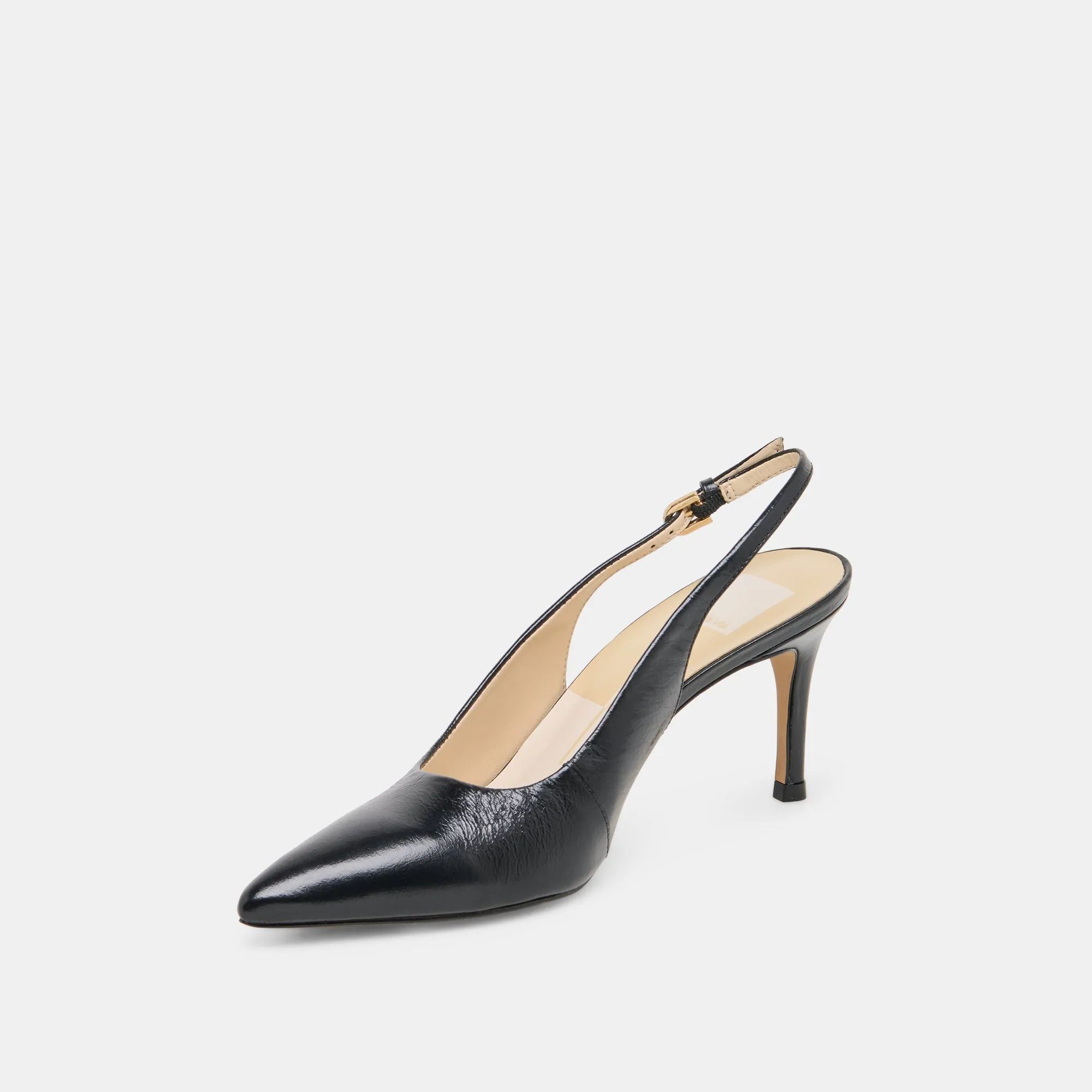 mesh construction ELASI HEELS BLACK LEATHER