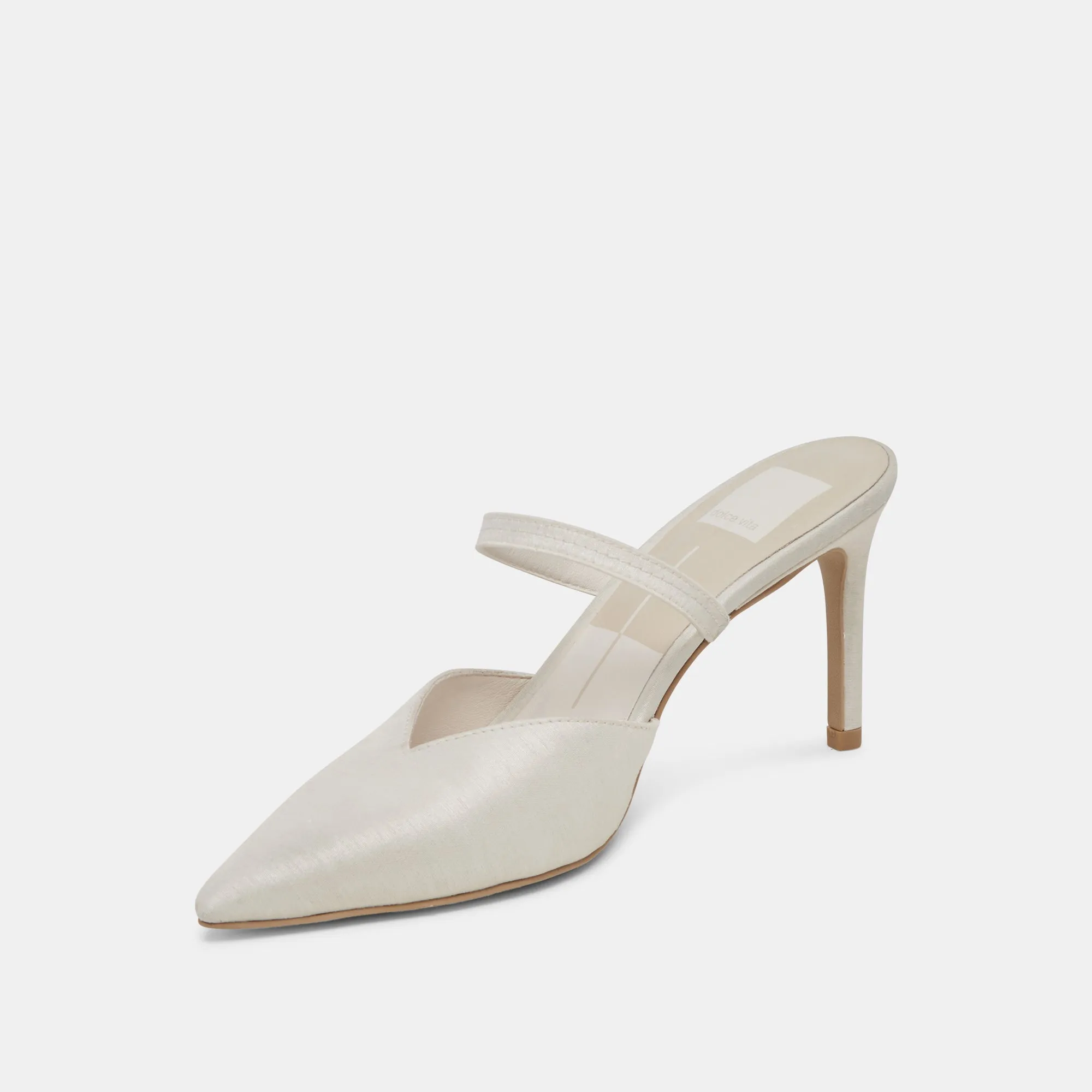 KANIKA HEELS IVORY SATIN Textured Heels