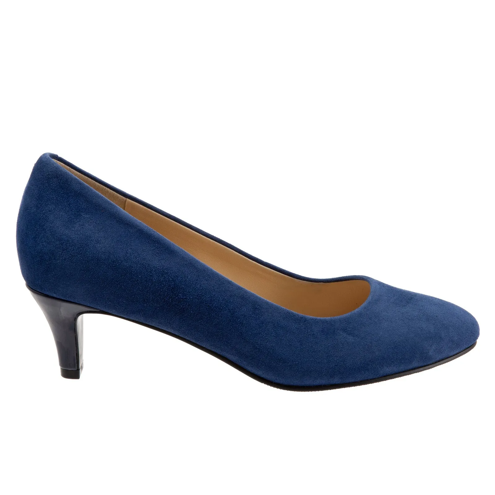 Fashion Heels for Party PU midsole Trotters Fab T1905-405 Womens Blue Leather Slip On Pumps Heels Shoes