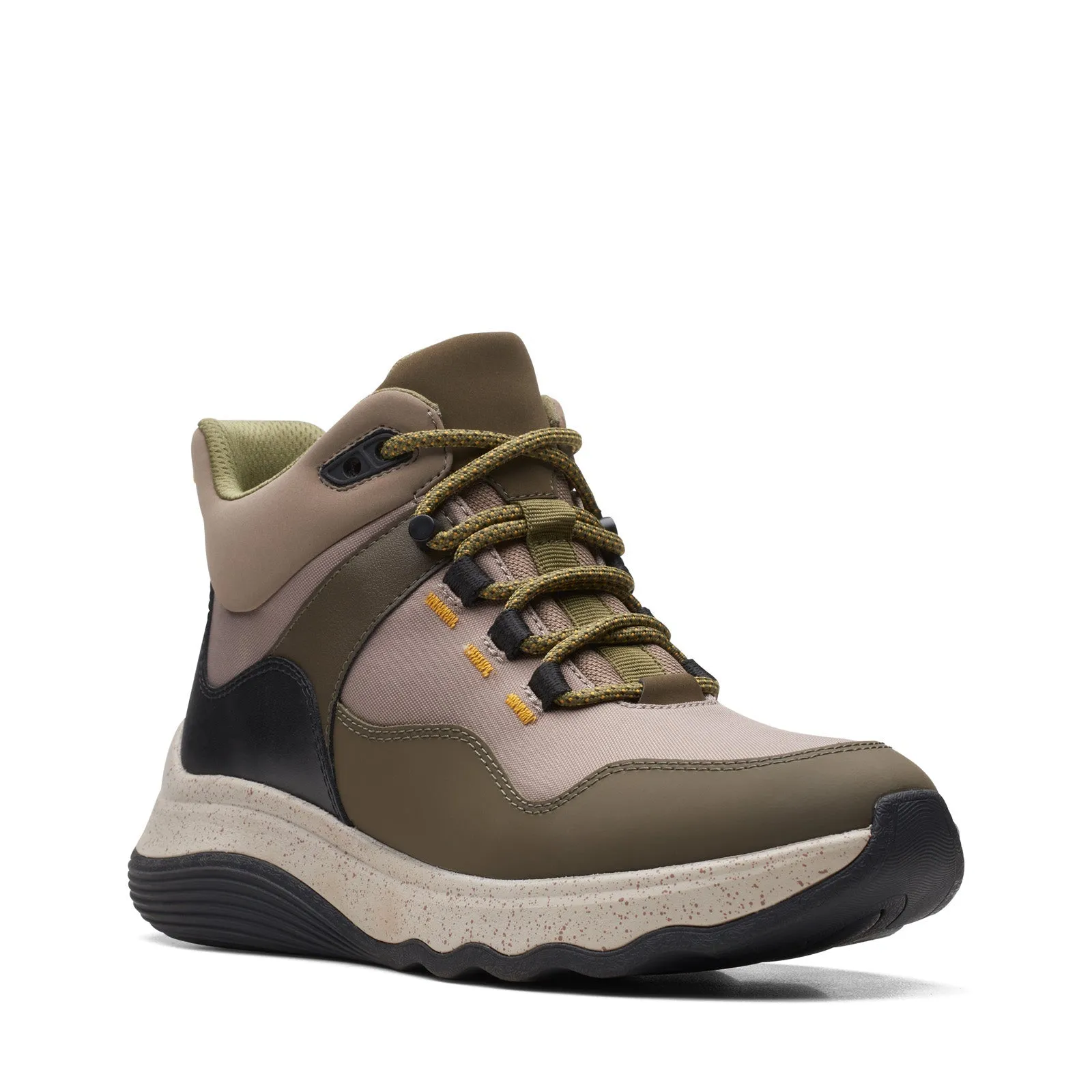 Hard Ground Relaxed Fit Clarks Jaunt LO 26168982 Womens Green Leather Lace Up Casual Dress Boots