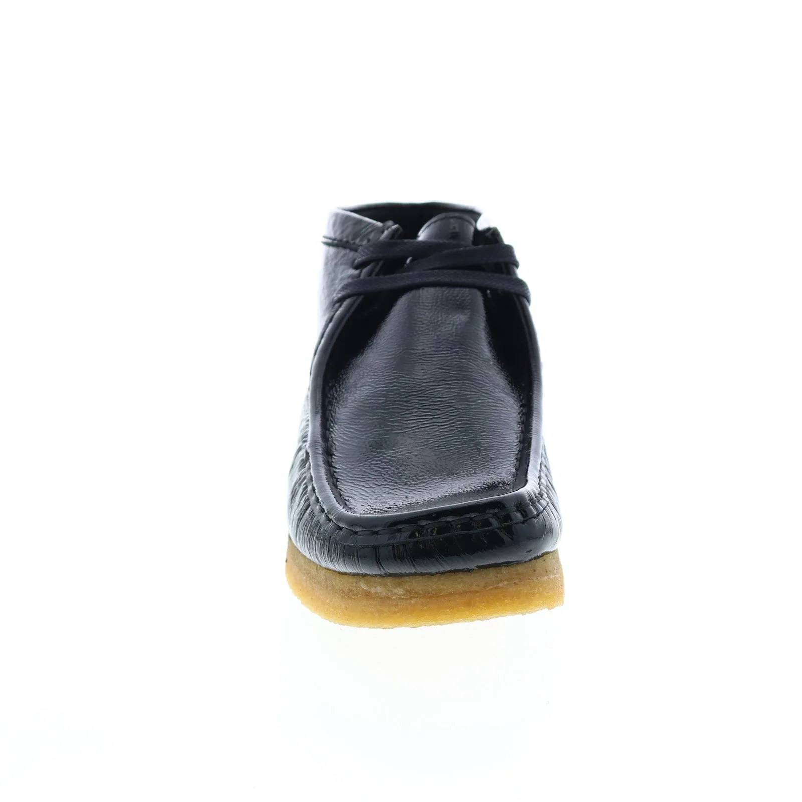 Clarks Wallabee Boot 26154804 Womens Black Patent Leather Chukkas Boots Leather Upper Street Fashion