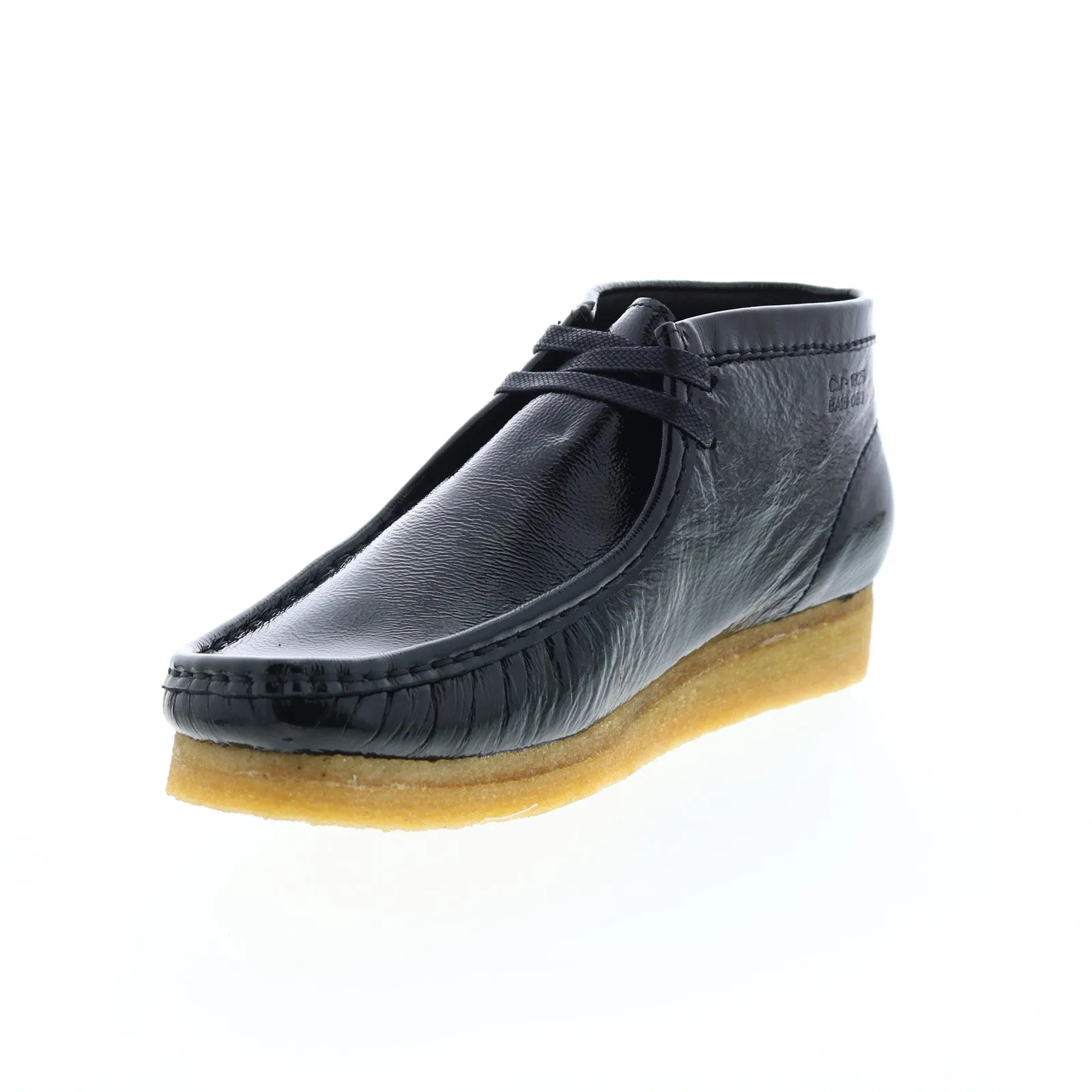 Winter Essential Clarks Wallabee Boot 26154804 Womens Black Patent Leather Chukkas Boots