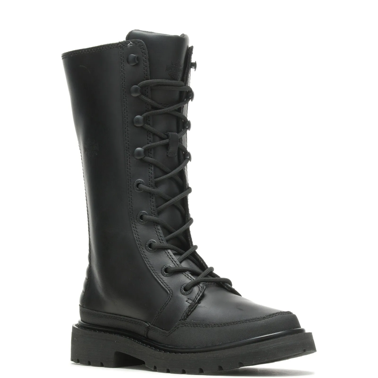 Harley-Davidson Akers 9" Lace D84764 Womens Black Leather Motorcycle Boots Comfortable interior