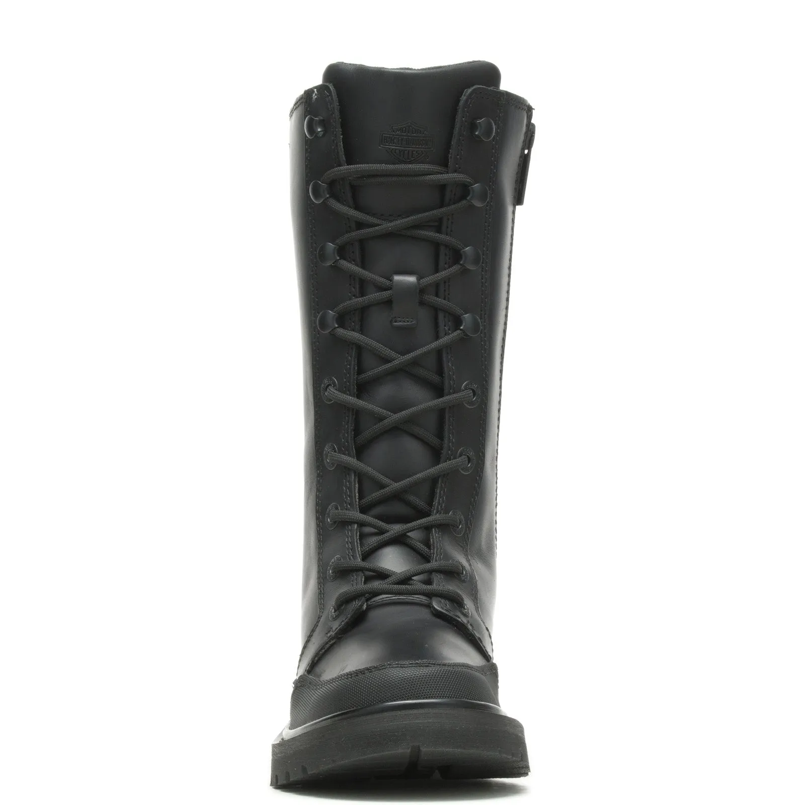 Harley-Davidson Akers 9" Lace D84764 Womens Black Leather Motorcycle Boots Construction Worker Anti Odor