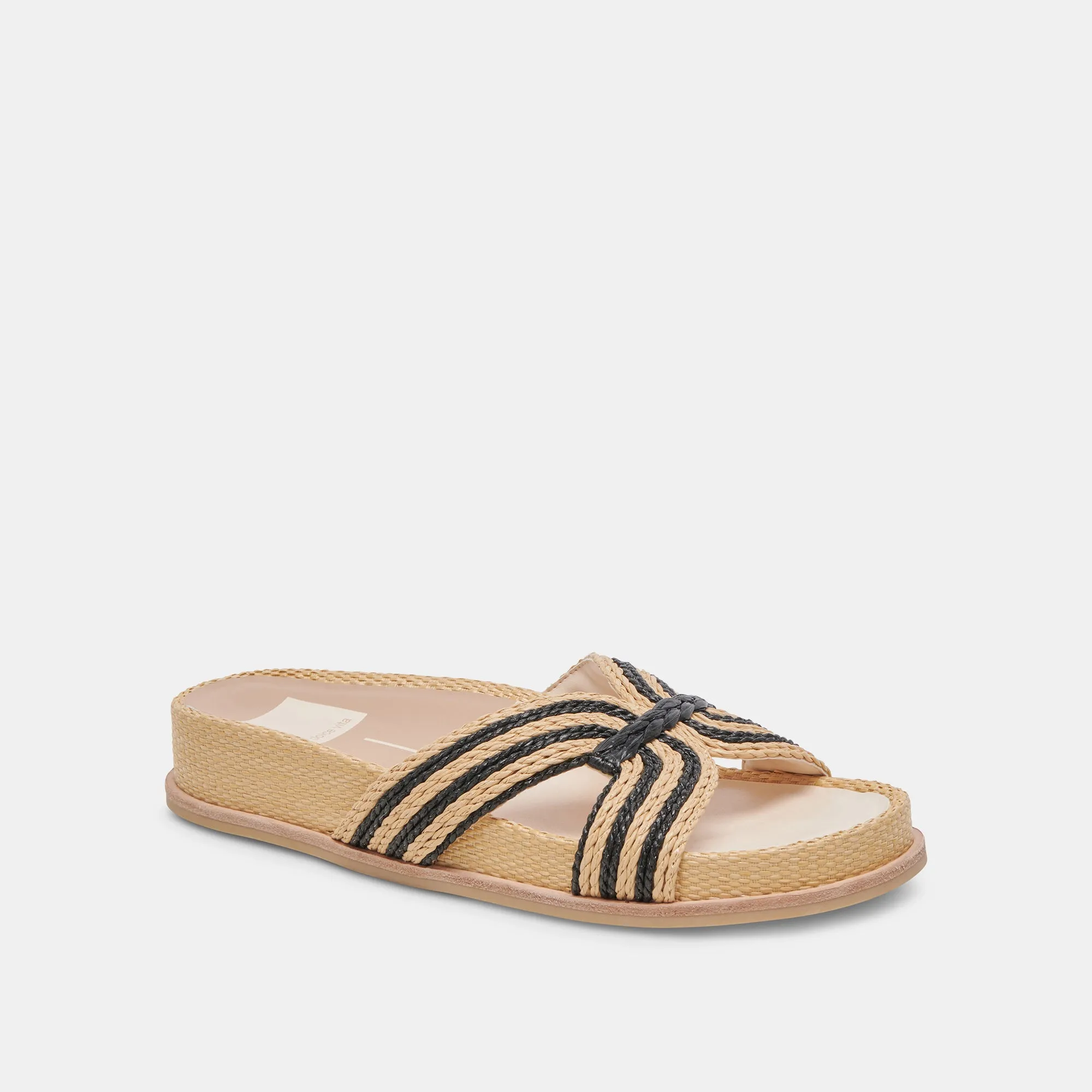 SELDA SANDALS NATURAL BLACK RAFFIA Seaside Wear