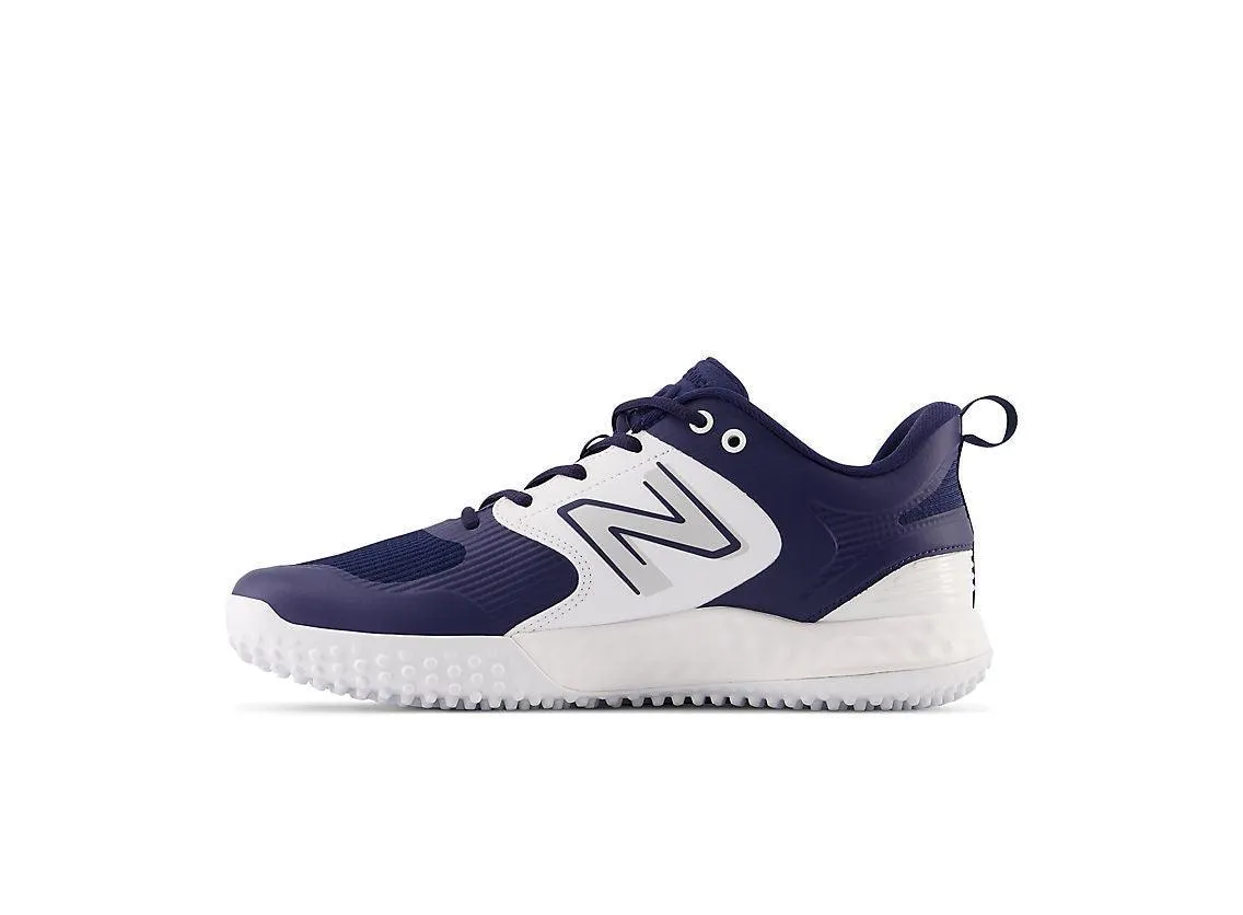 High Shine Shock-absorbent materials New Balance Men's Fresh Foam 3000 V6 Turf Baseball Shoes - Navy with White - T3000TN6