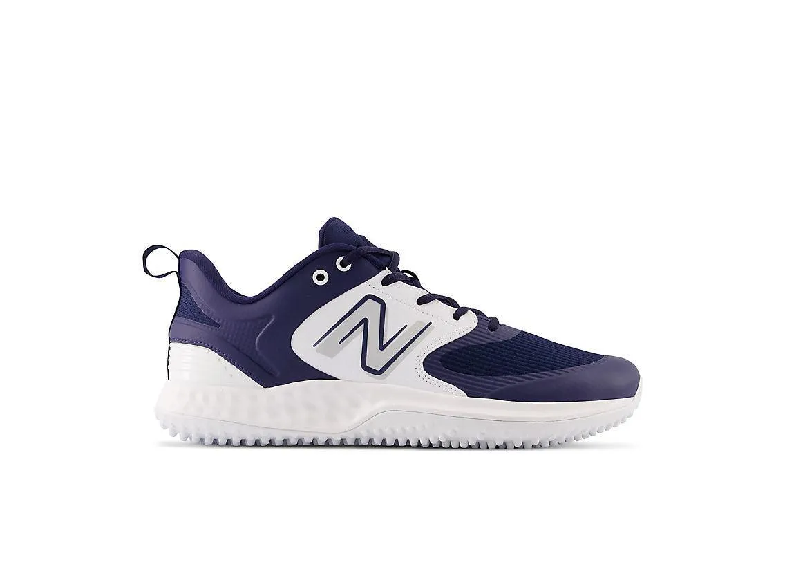 New Balance Men's Fresh Foam 3000 V6 Turf Baseball Shoes - Navy with White - T3000TN6 Breathable wear Fitted Traction