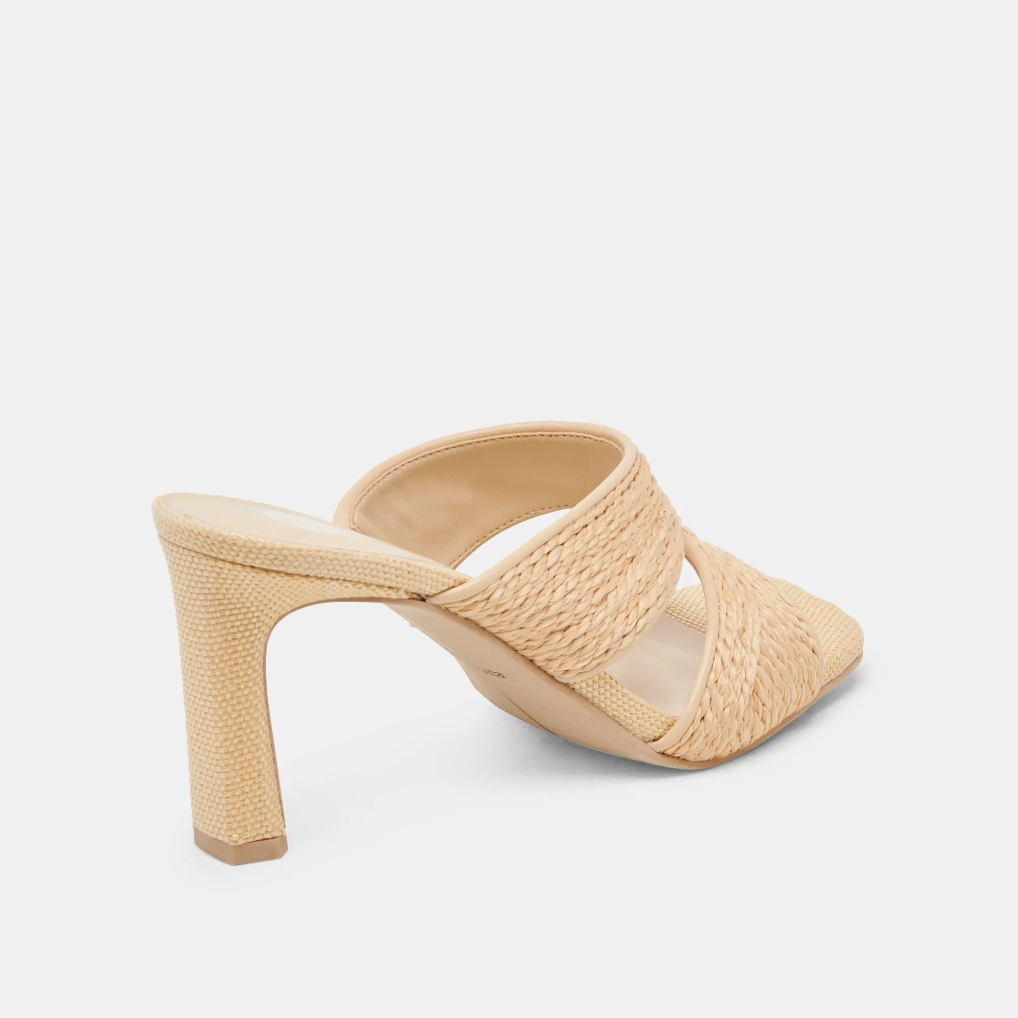 High Density GITEL WIDE HEELS LT NATURAL RAFFIA