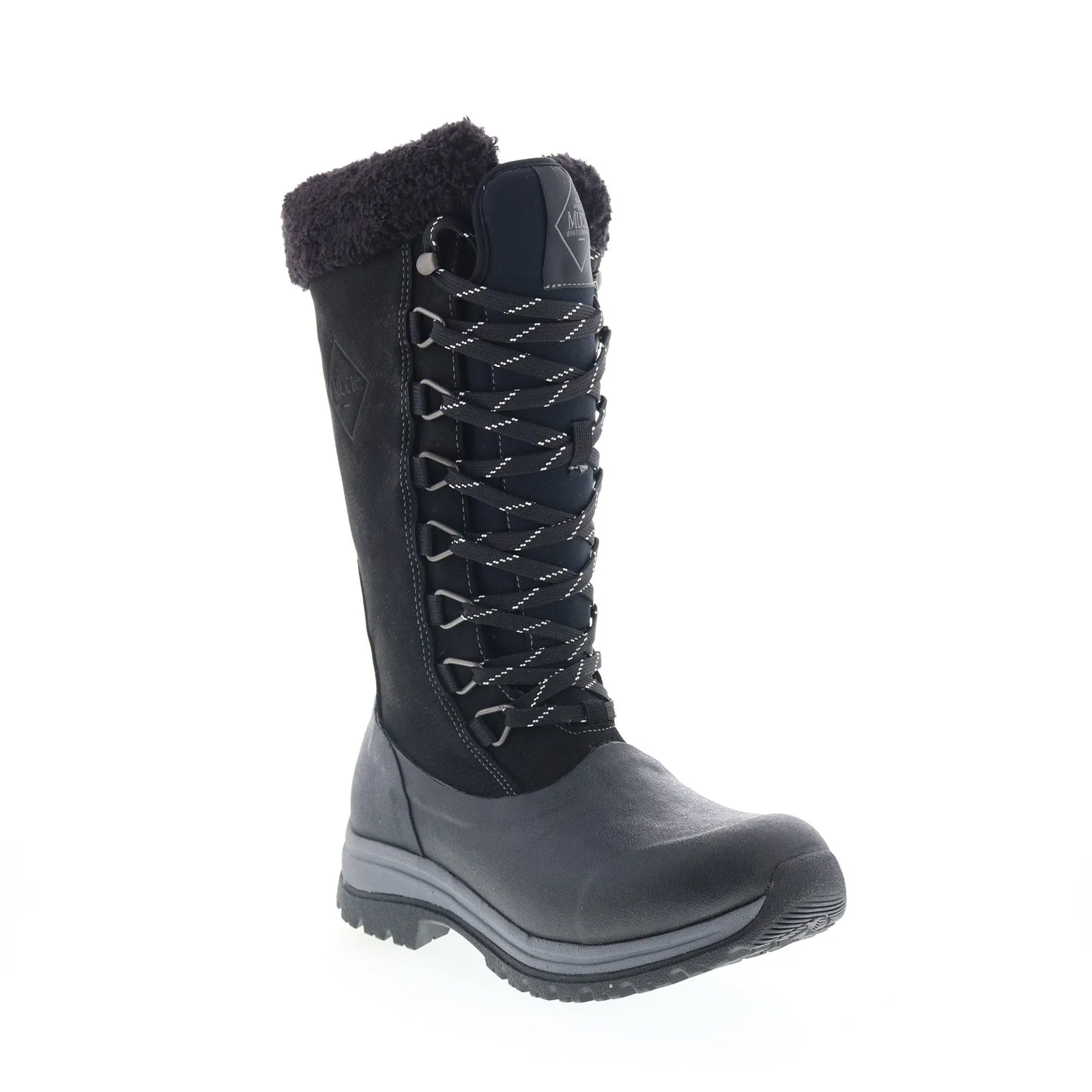 Metallic Accent Original Muck Arctic Apres Lace Tall WALT000 Womens Black Leather Winter Boots