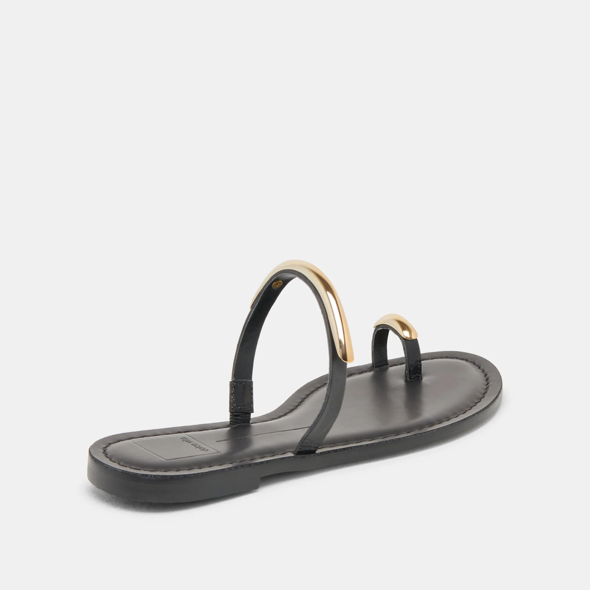 Summer Vibe Adjust Strap WINK WIDE SANDALS BLACK LEATHER