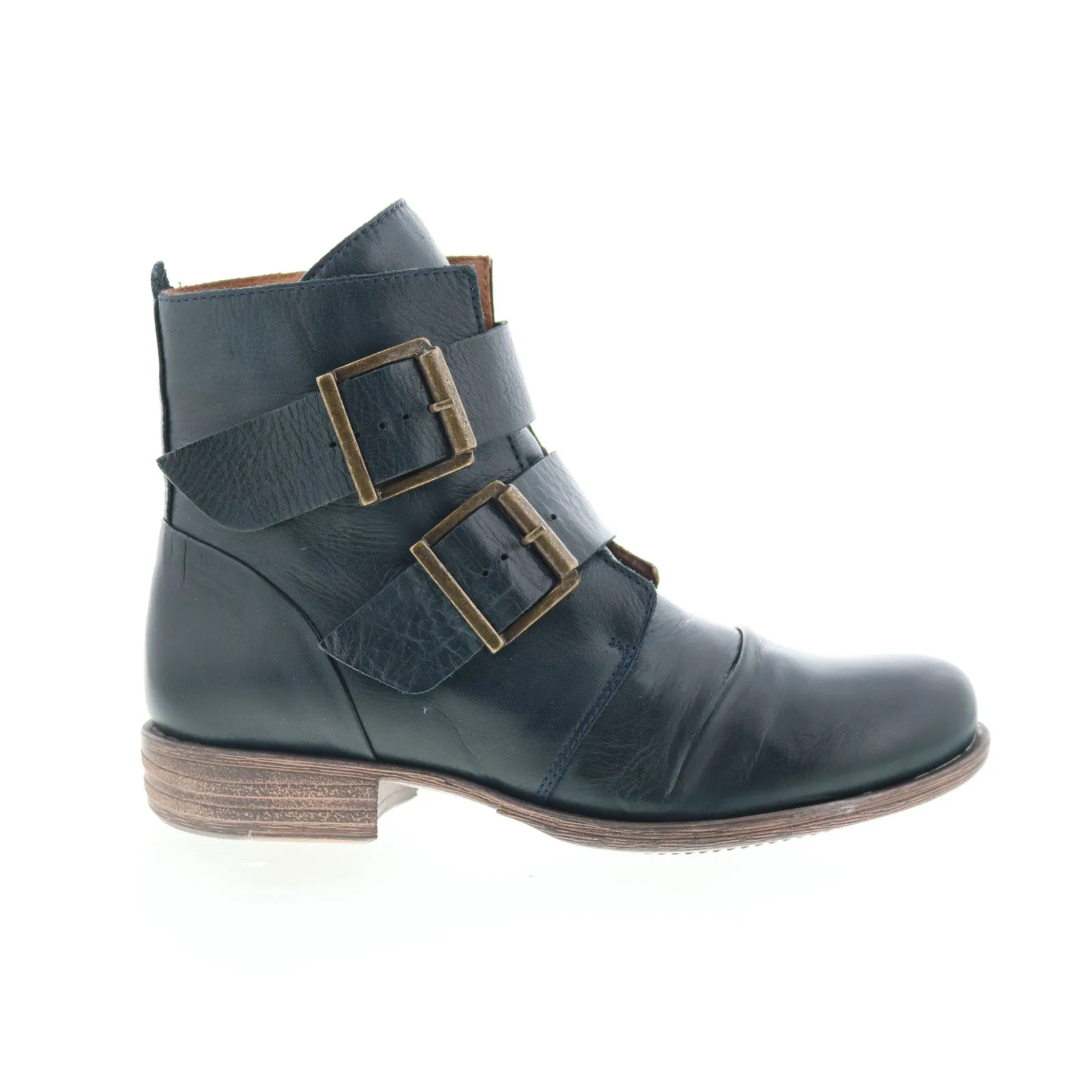 Miz Mooz Limelight Womens Blue Leather Zipper Casual Dress Boots Minimal Look Comfortable Design