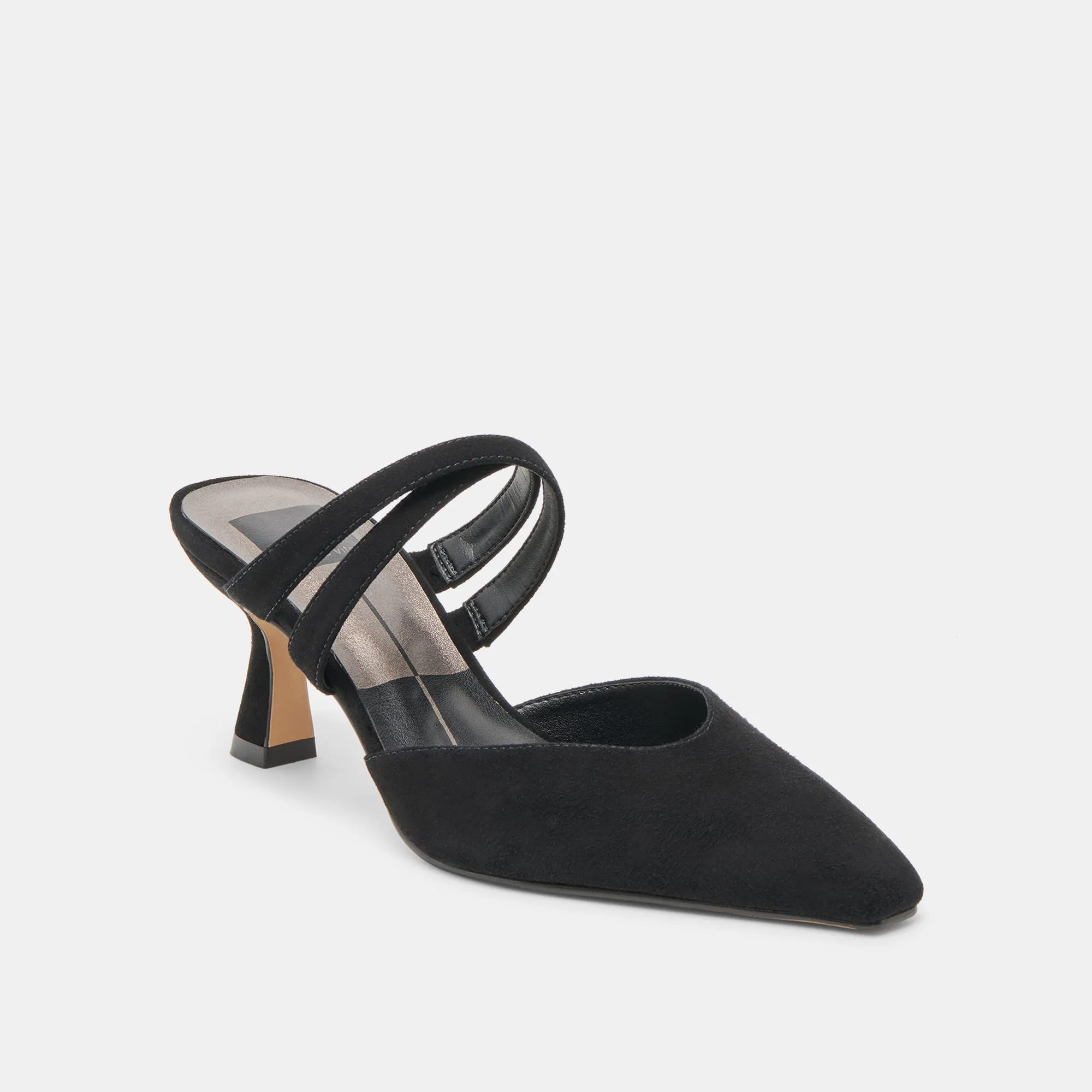 LINORE HEELS ONYX SUEDE Flexible Construction Classic Bridal Sandals