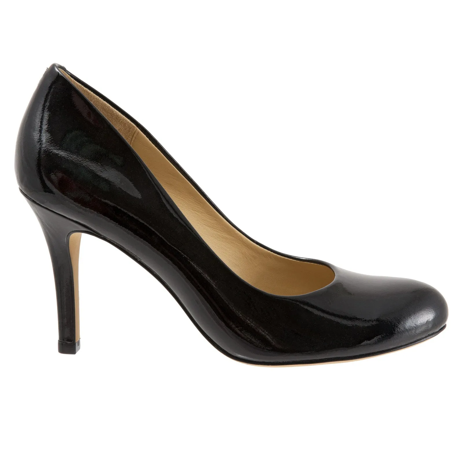 Comfortable Stilettos Trotters Gigi T1505-016 Womens Black Narrow Leather Pumps Heels Shoes