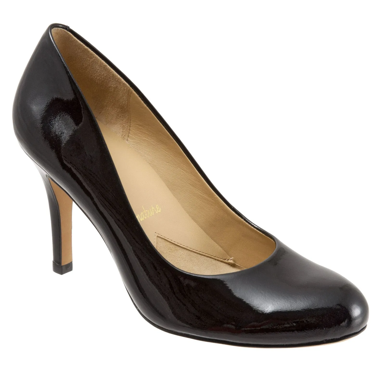 Flexible Sole Trotters Gigi T1505-016 Womens Black Narrow Leather Pumps Heels Shoes