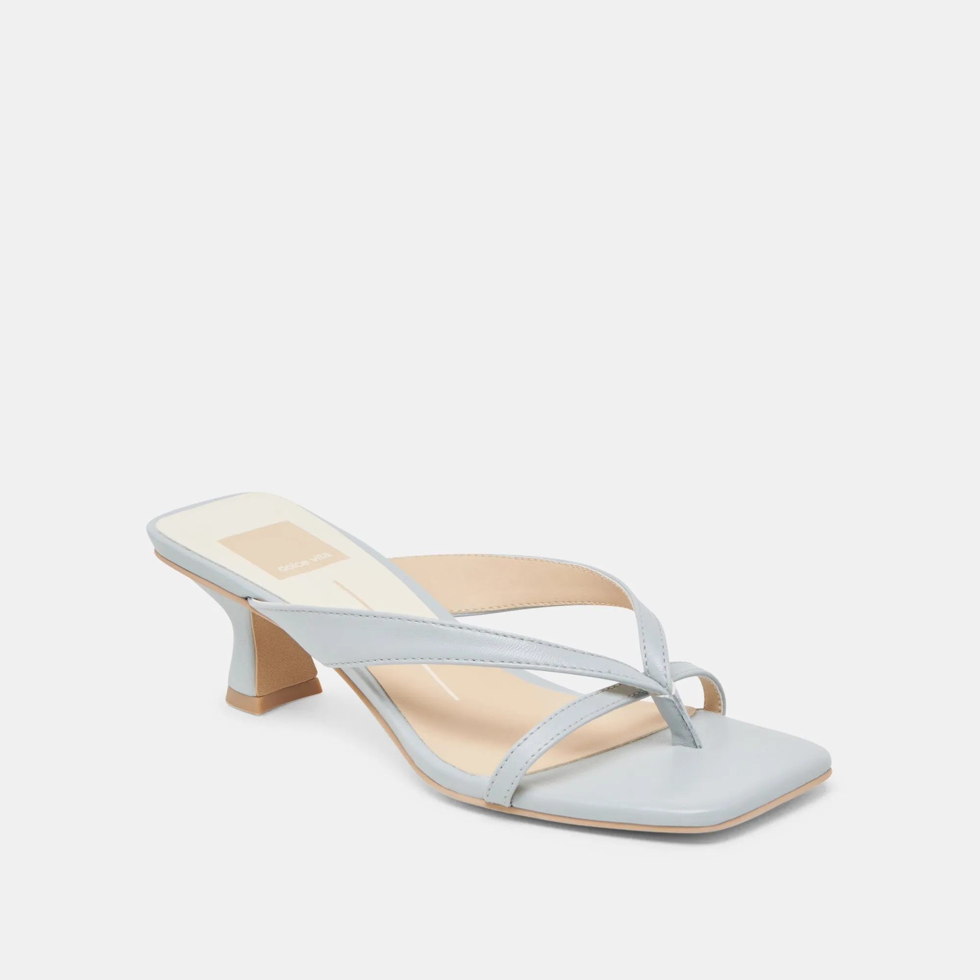 BREVEL WIDE HEELS LIGHT BLUE LEATHER City Ready