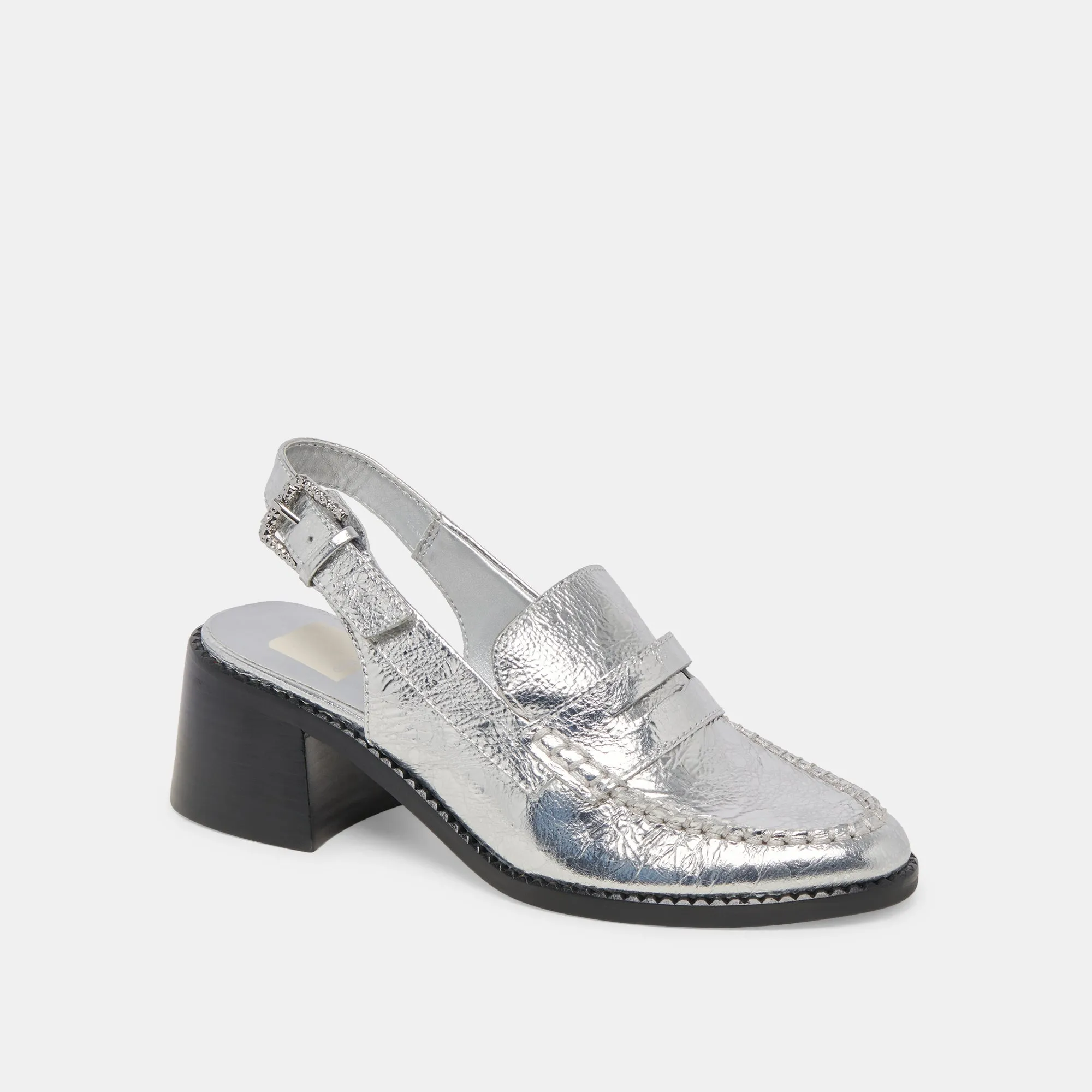 HARDI HEELS SILVER DISTRESSED LEATHER Closed Toe