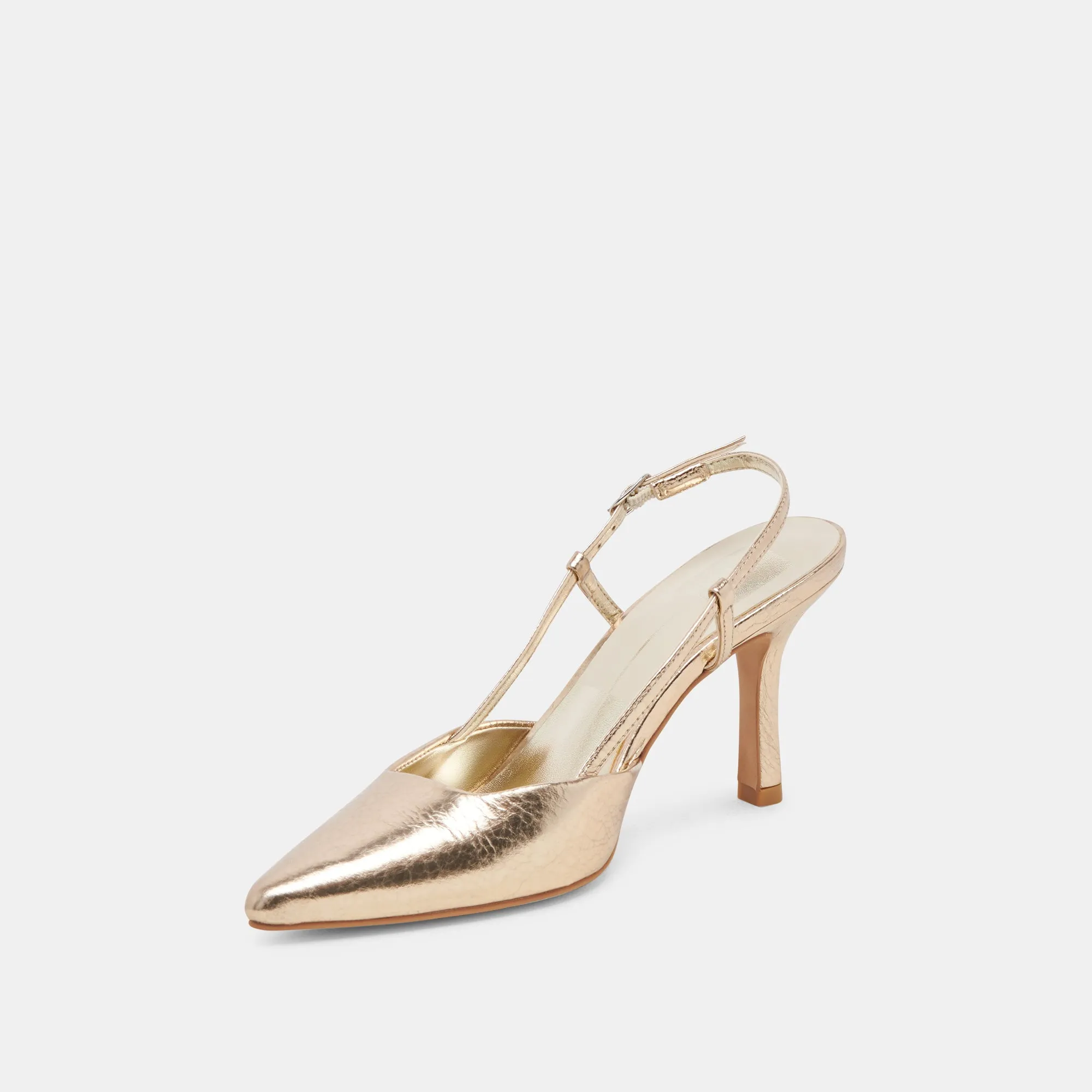 KIM HEELS GOLD DISTRESSED LEATHER Chic Wedding Sandals