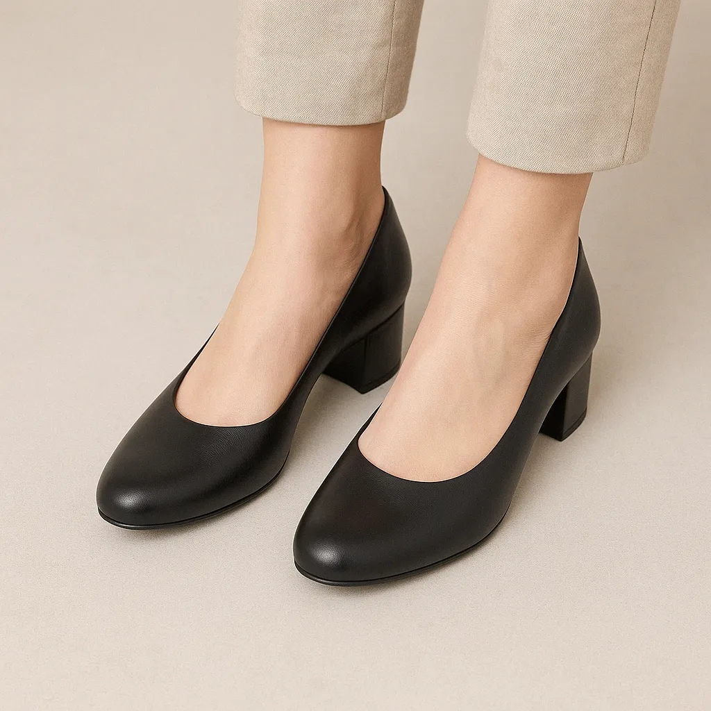 ZIERA ELECTRA BLACK Holiday Party Footwear Comfortable Platform Heels