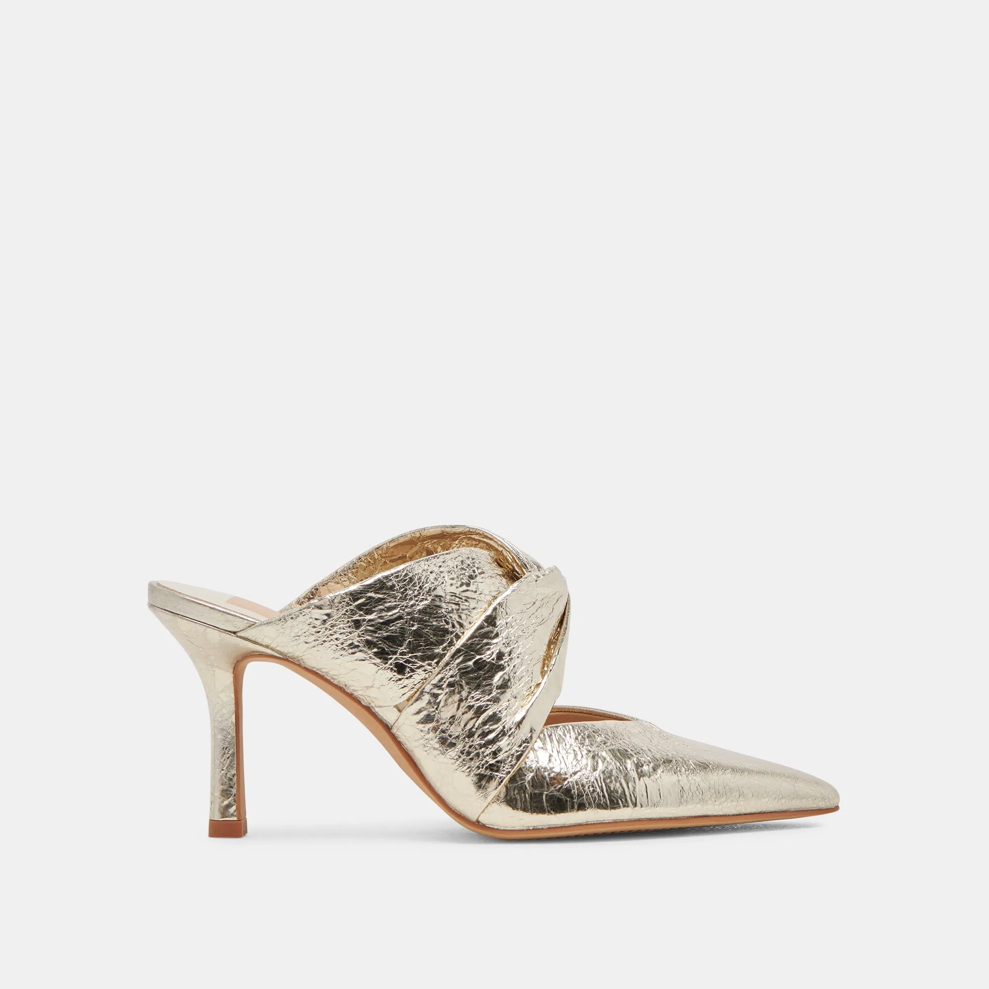 Slip-On Pumps Glamorous Stilettos KELSY HEELS PLATINUM DISTRESSED LEATHER