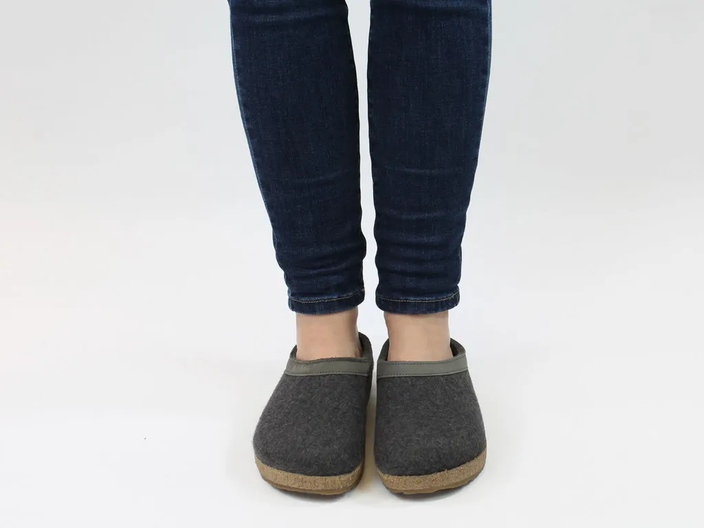 Haflinger Clogs Grizzly Torben Anthracite Silk Feel Elegant Mood