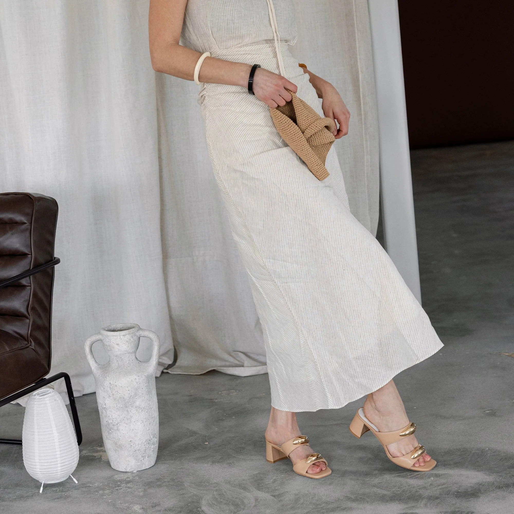BARNET HEELS LIGHT TAN LEATHER Seasonal High Heels Stylish