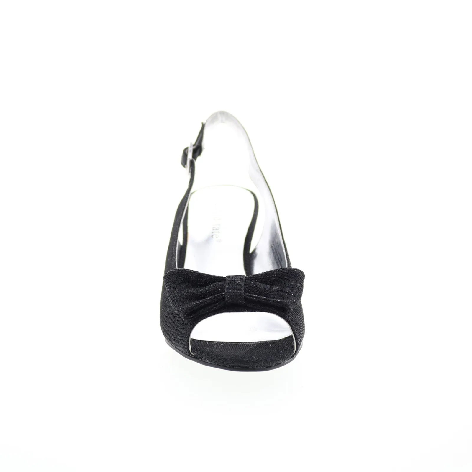 David Tate Spirit Womens Black Canvas Hook & Loop Slingback Heels Shoes Anti Odor