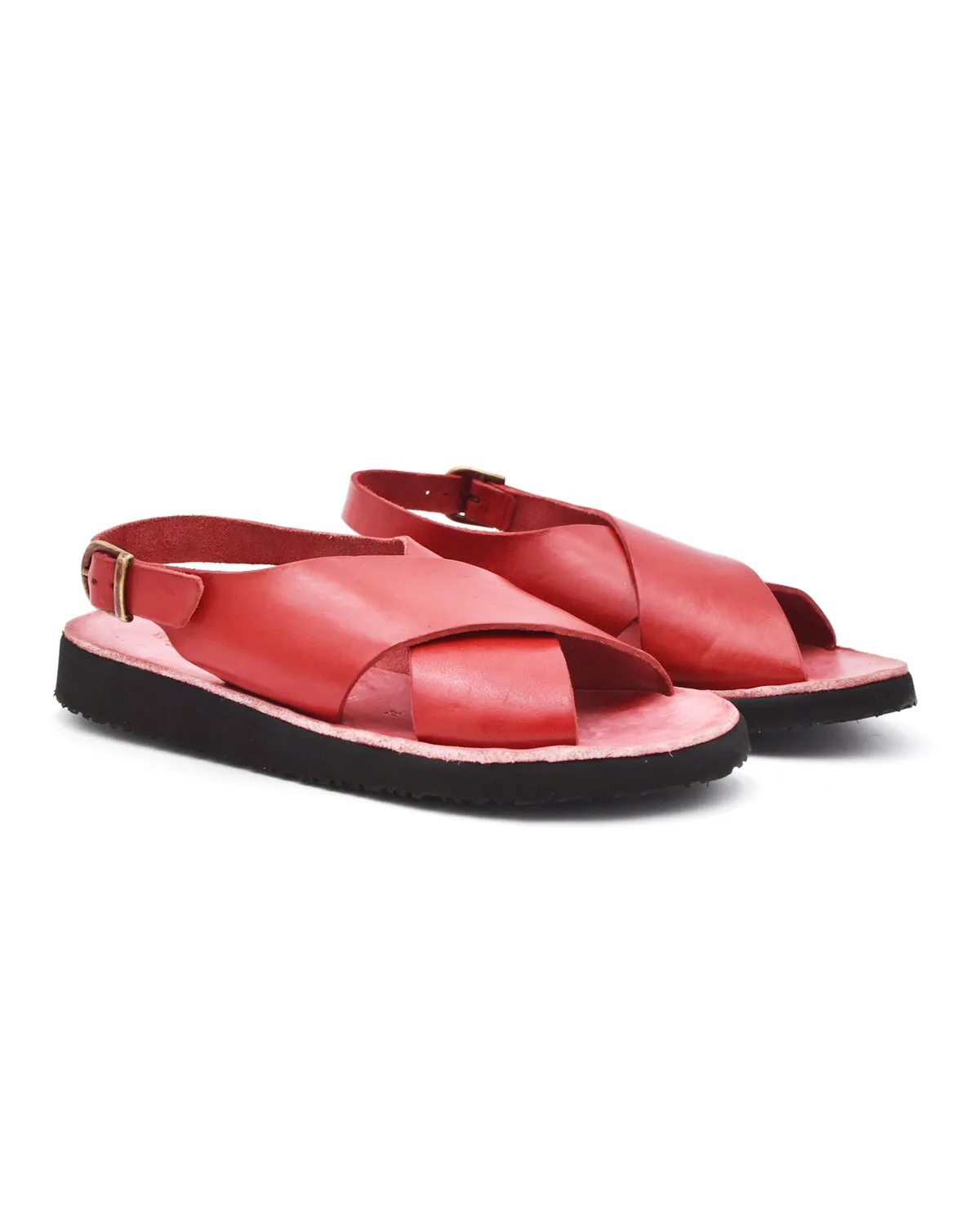 Pose Ready Satin Glow Brador Wrap Sandal in Rosso