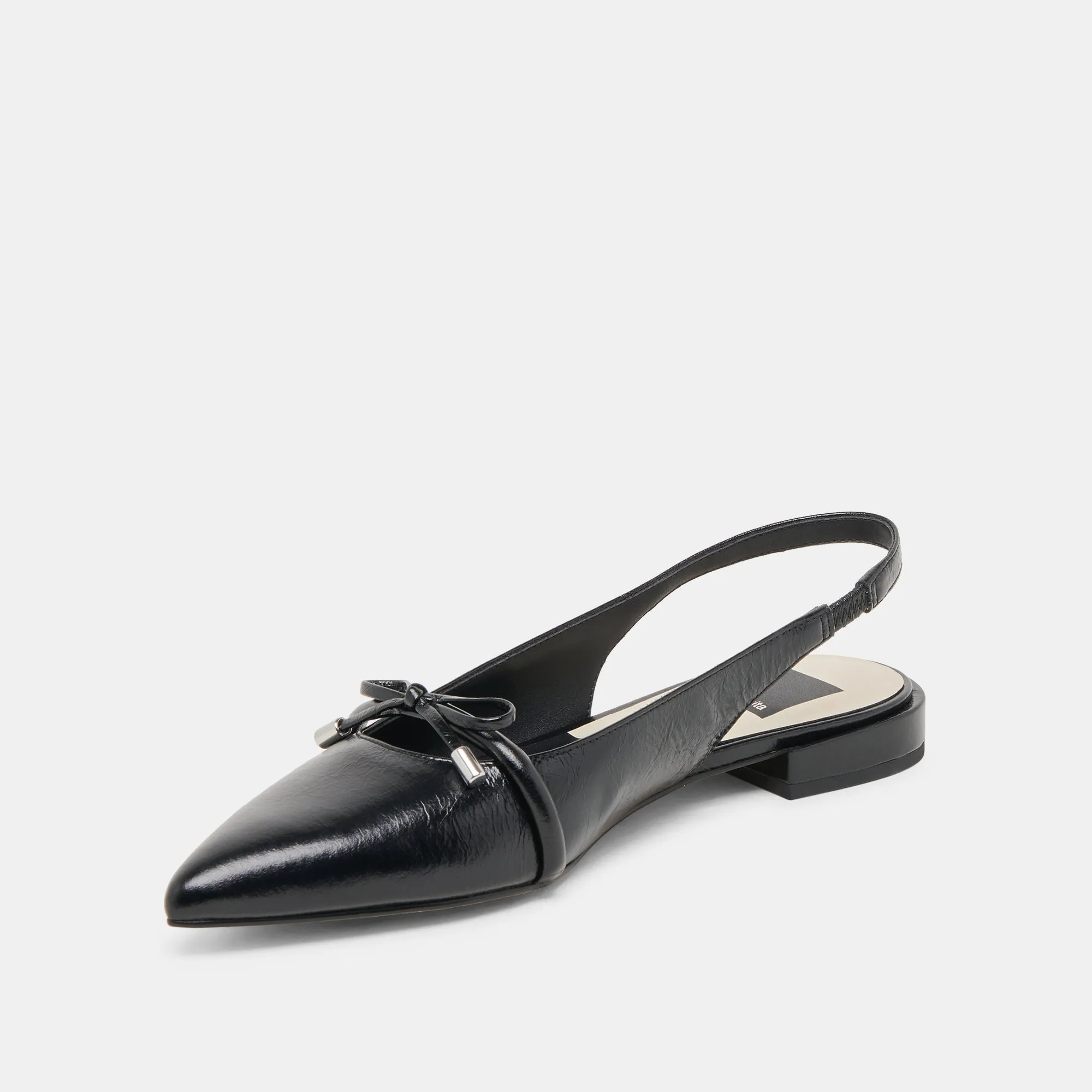PAYGE FLATS MIDNIGHT CRINKLE PATENT Print Fun Foldable Travel Footwear