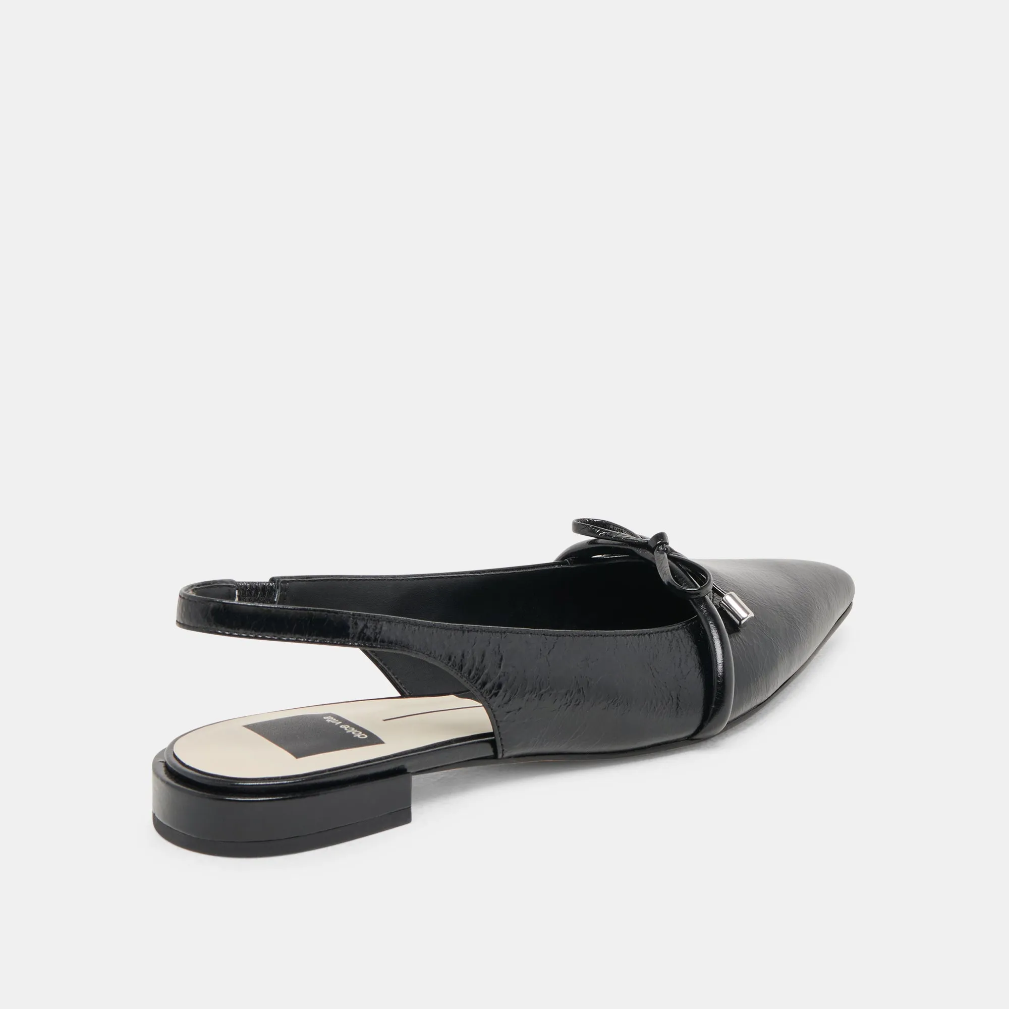 PAYGE FLATS MIDNIGHT CRINKLE PATENT Easy Walk Footwear Earth Tone