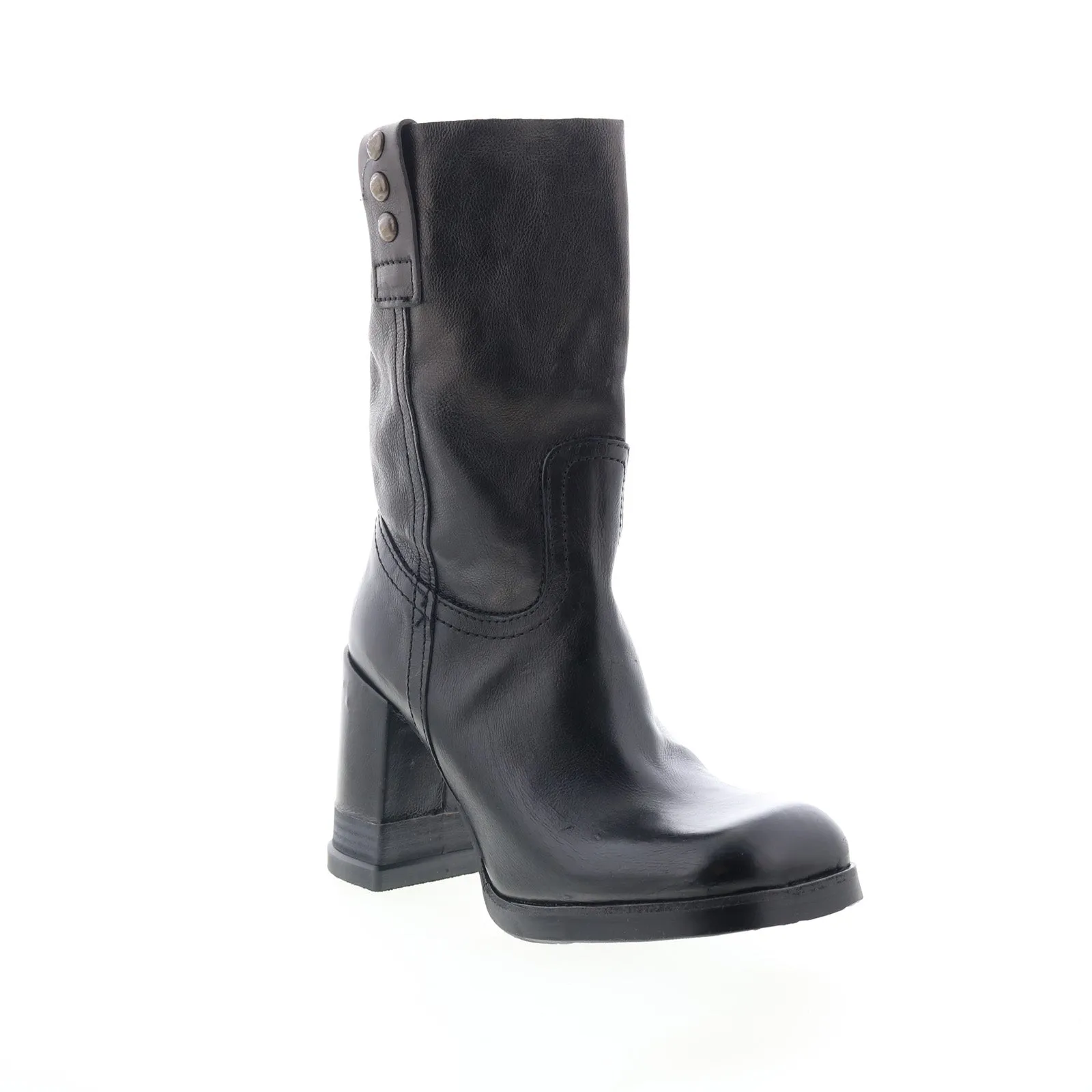 A.S. 98 Lyam Womens Black Leather Slip On Casual Dress Boots Snow Explorer Weekend Wear