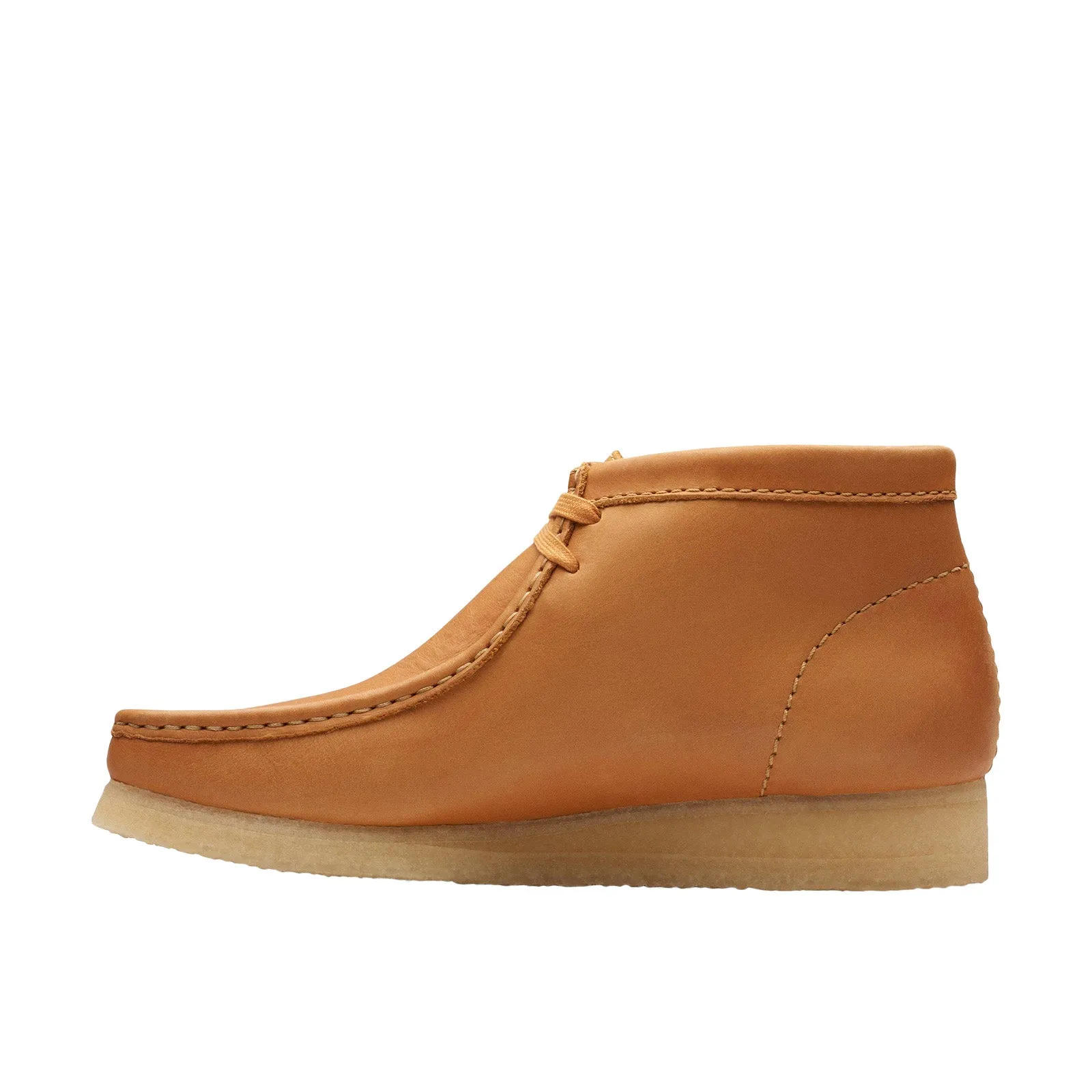 Elastic Gusset Clarks Wallabee Boot Mid 26176627 Mens Brown Leather Lace Up Chukkas Boots