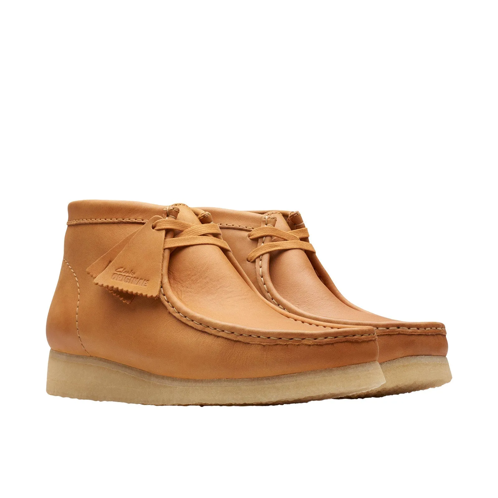 Clarks Wallabee Boot Mid 26176627 Mens Brown Leather Lace Up Chukkas Boots Cushioned