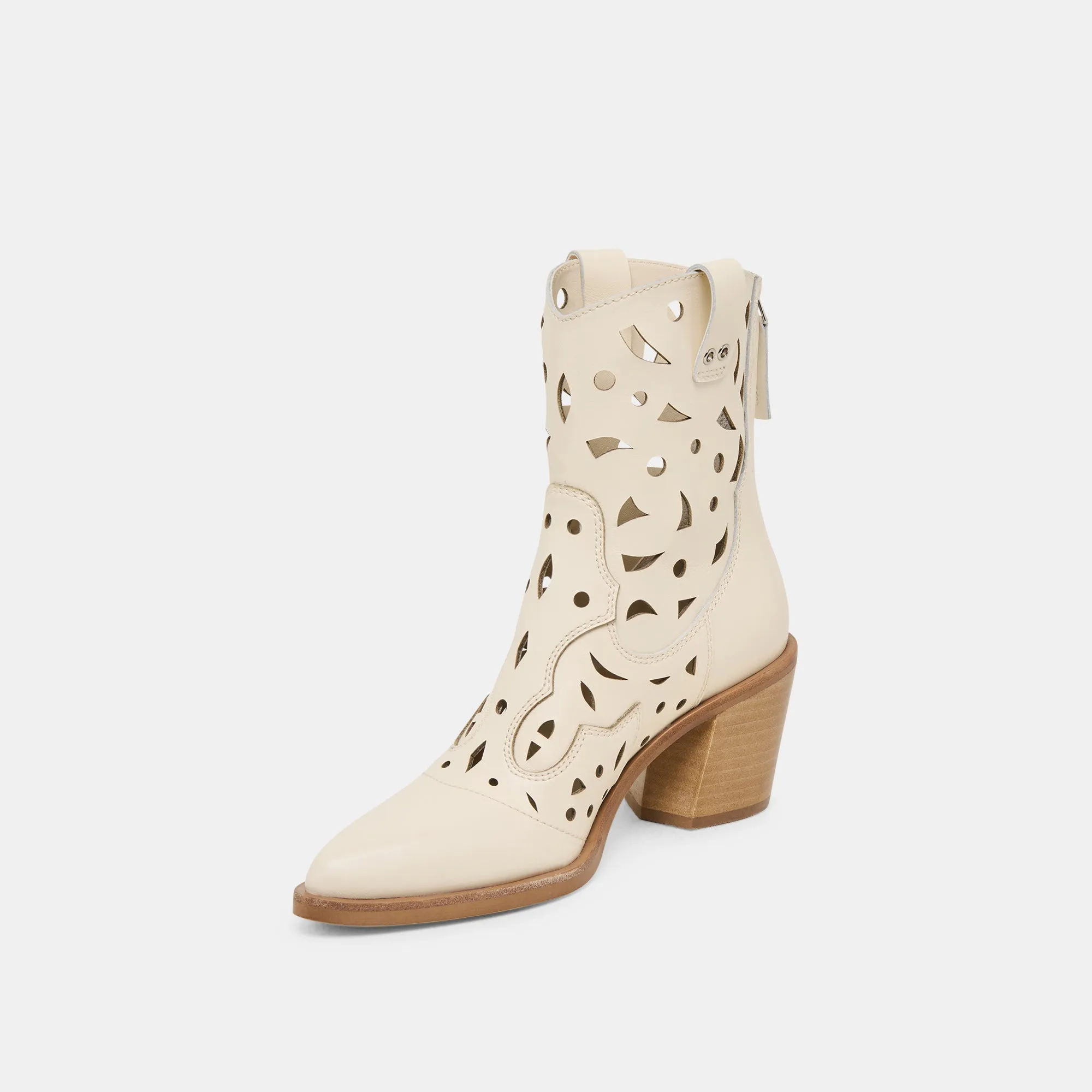ZENOBI BOOTIES OFF WHITE LEATHER Breathable Material Transitional Look
