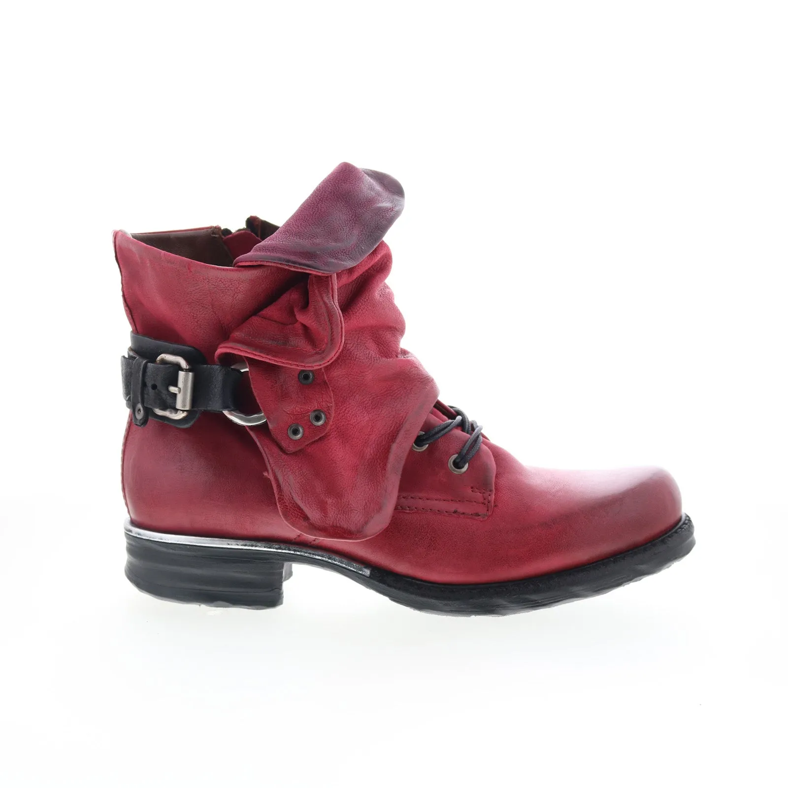 Modern Comfort No Laces A.S. 98 Simon 717204-401-0011 Womens Red Leather Lace Up Casual Dress Boots