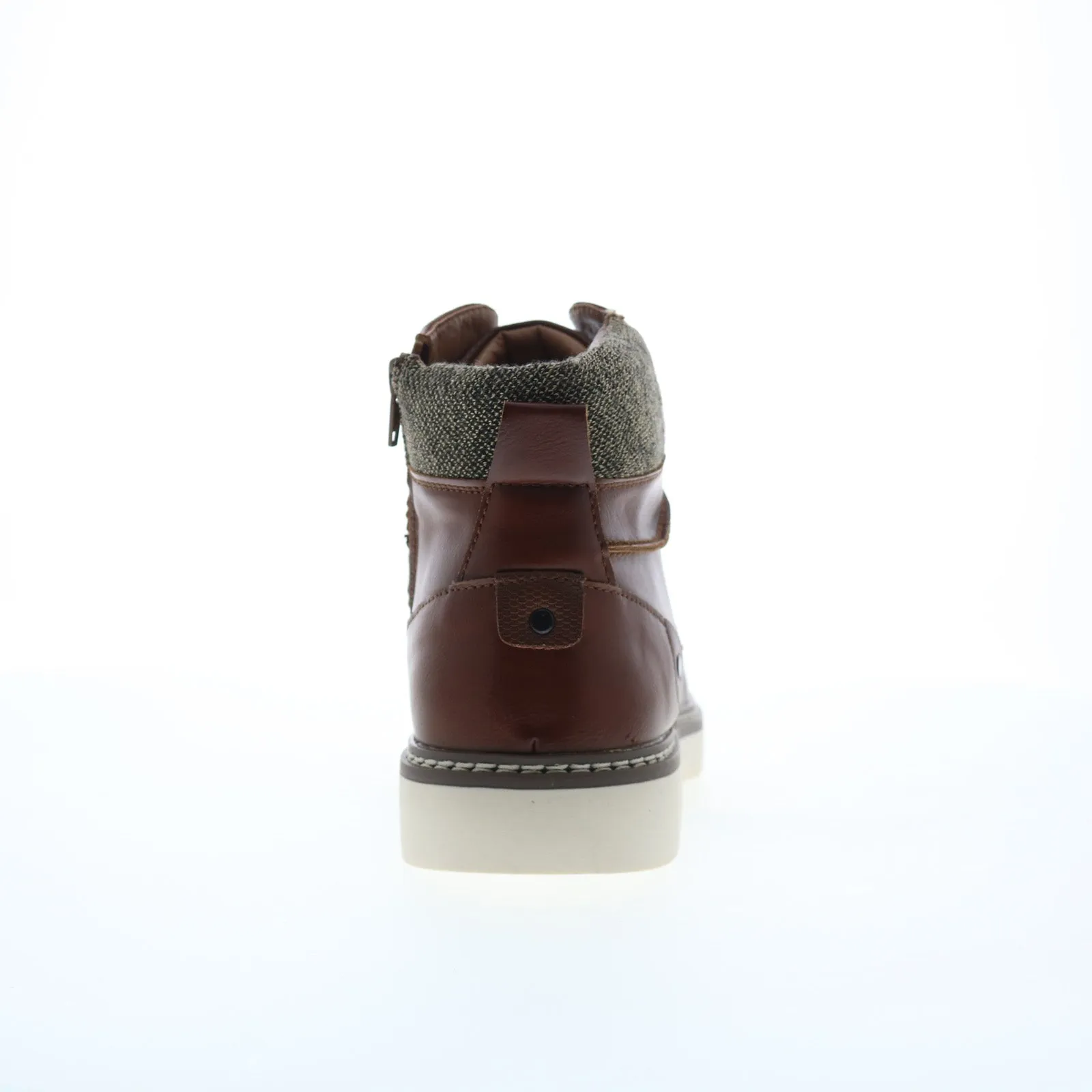 Sturdy Frame Canvas Upper Steve Madden M-Delwar Mens Brown Leather Lace Up Casual Dress Boots