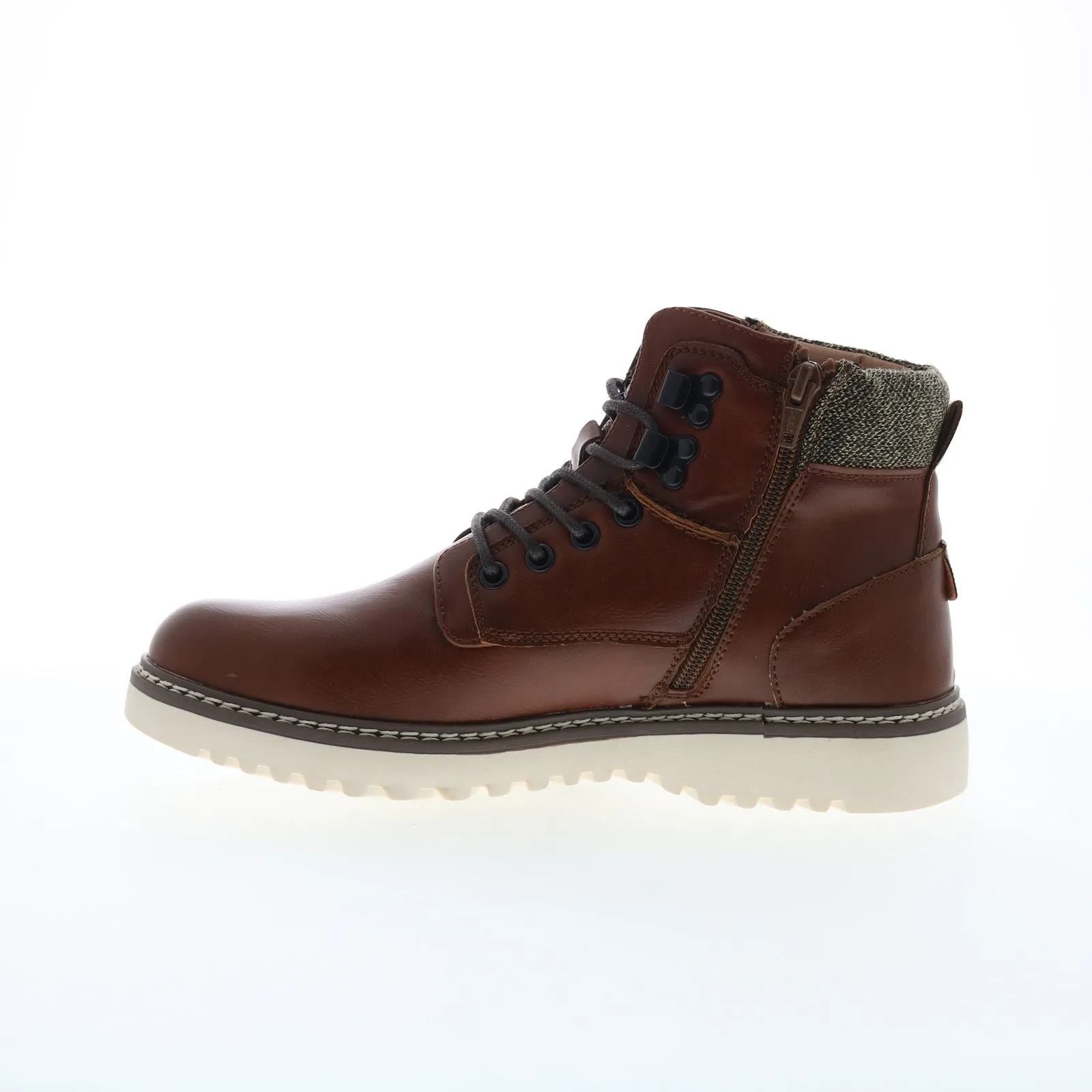 Smart Design Built For Adventure Steve Madden M-Delwar Mens Brown Leather Lace Up Casual Dress Boots