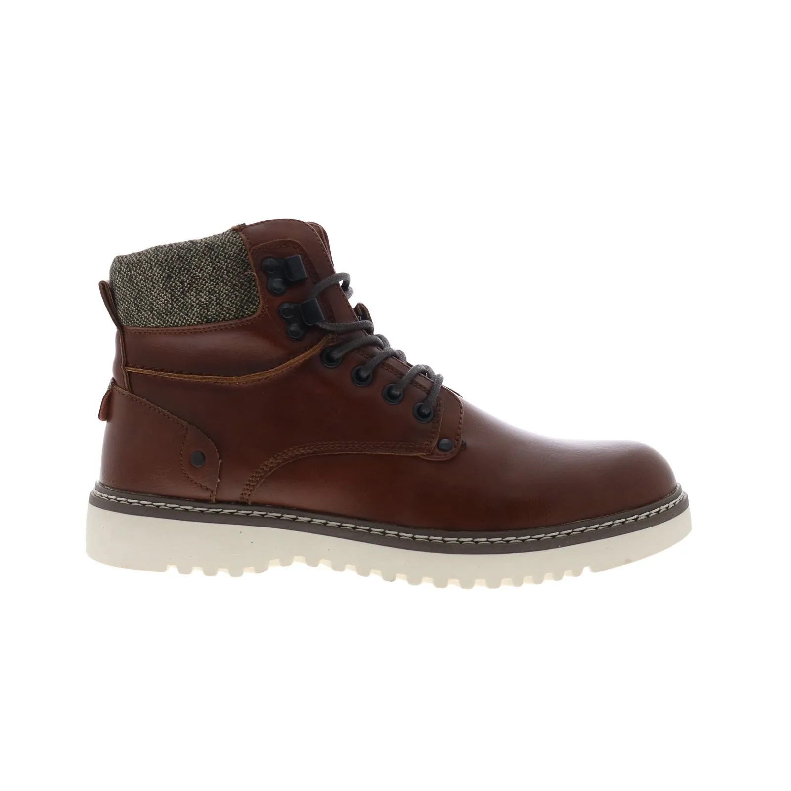Transitional Season Steve Madden M-Delwar Mens Brown Leather Lace Up Casual Dress Boots