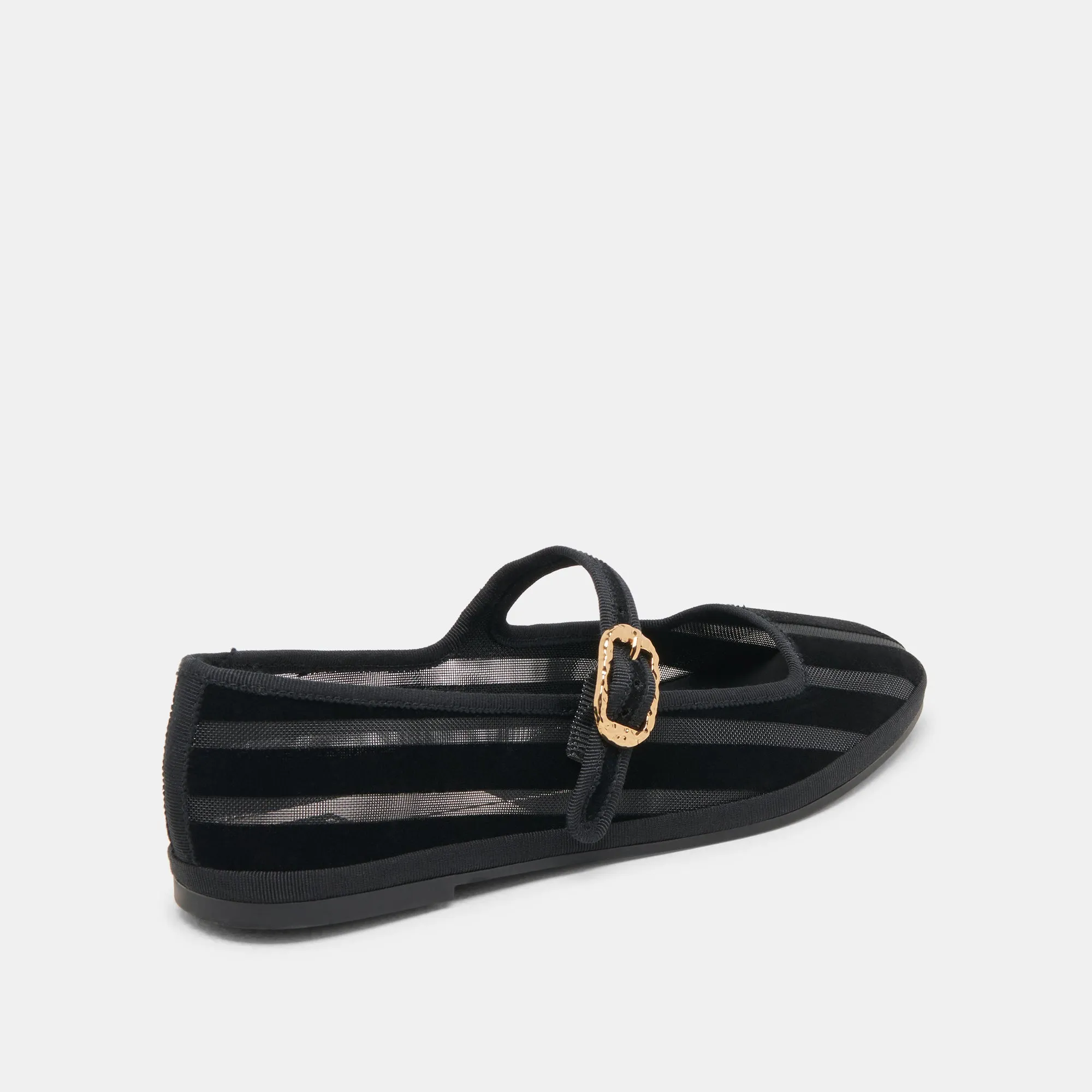 TAMEKA BALLET FLATS BLACK STRIPE MESH Sea Glow Day-To-Night Shoes
