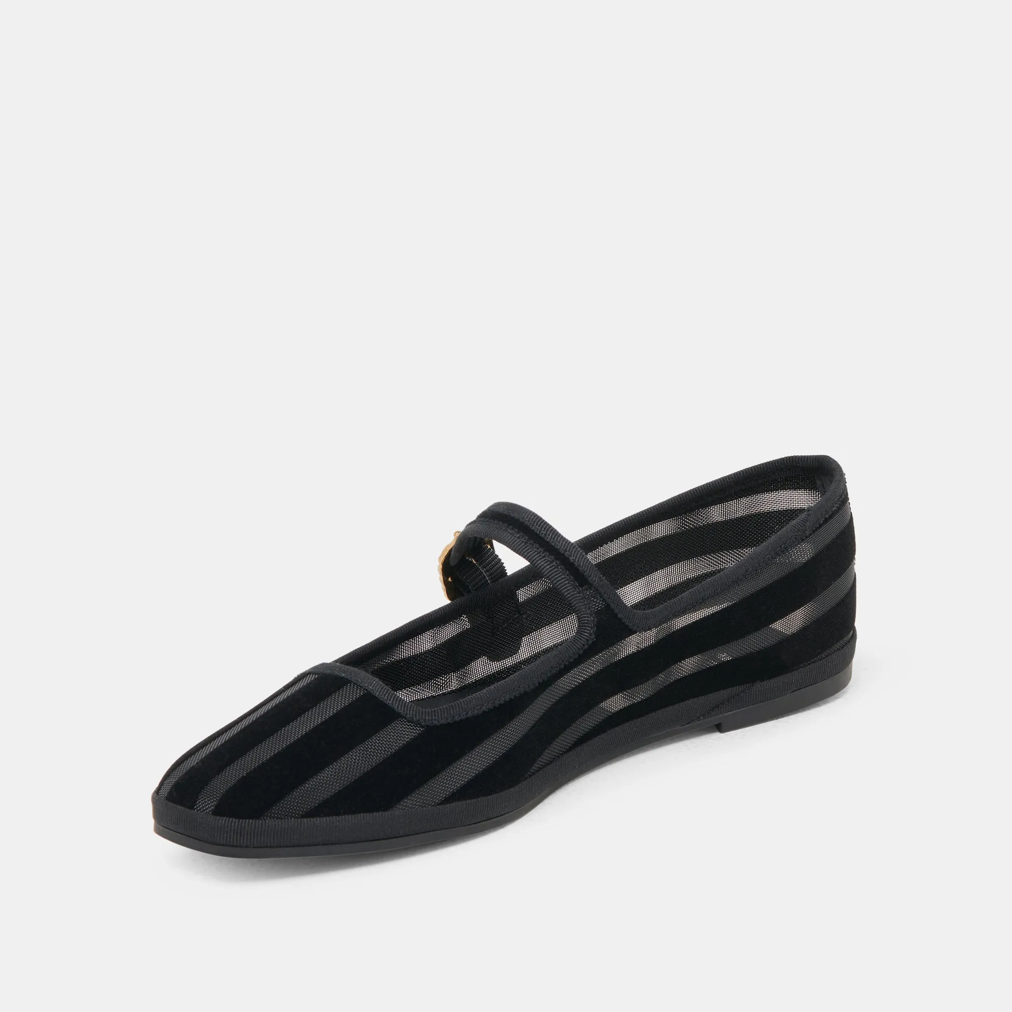 TAMEKA BALLET FLATS BLACK STRIPE MESH Work Ready bike ride