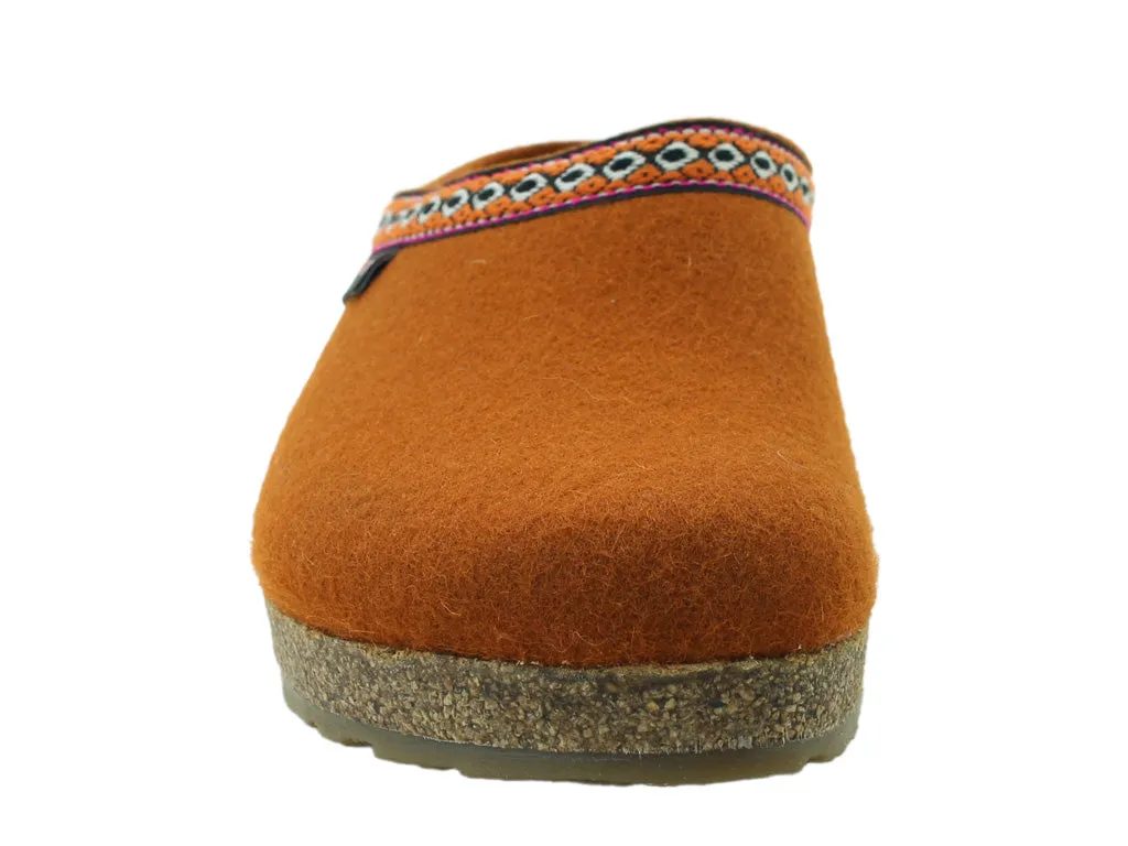 Haflinger Clogs Grizzly Franzl Pumpkin Elegant Mood Sky Light