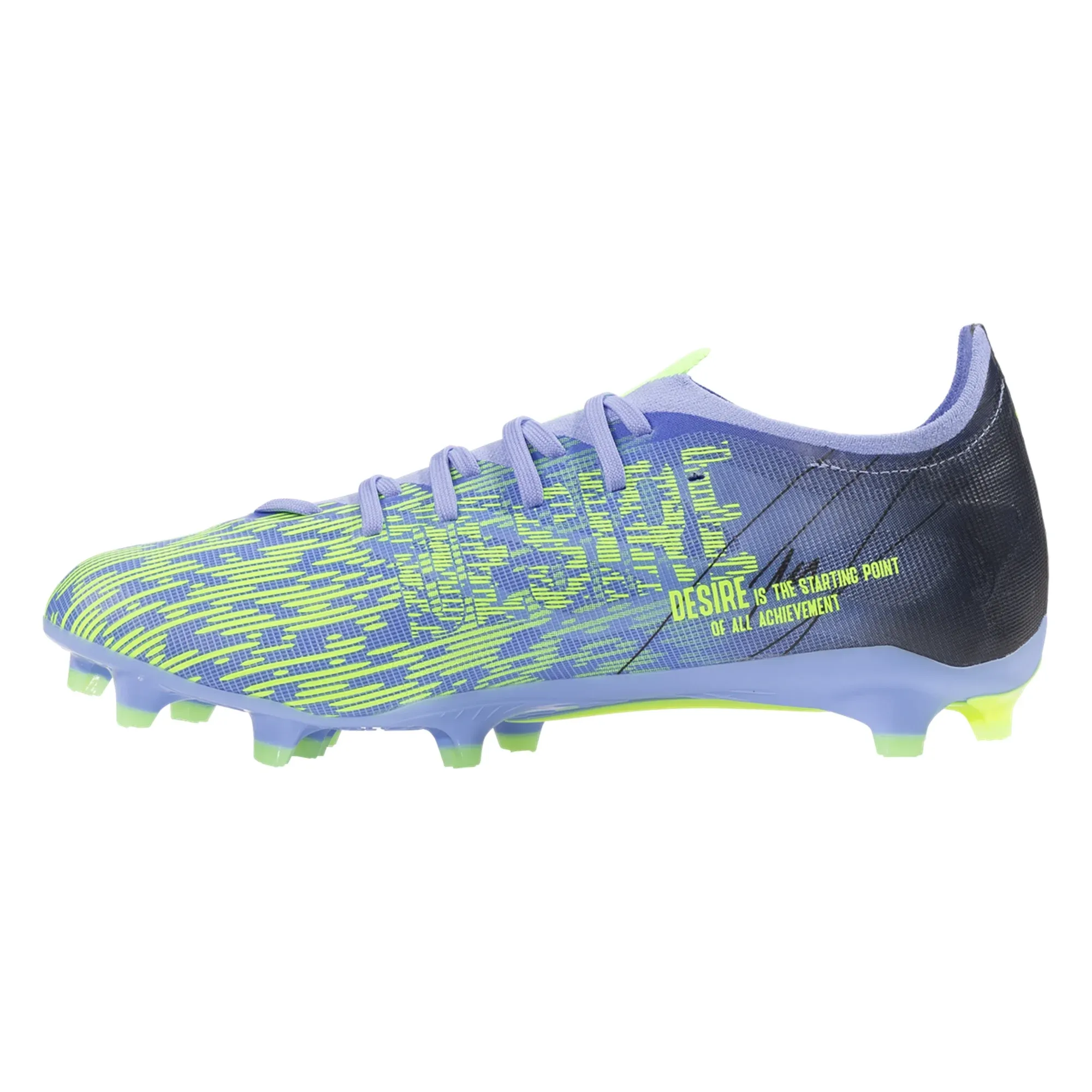 Puma Ultra 5 Match Chasing FG Soccer Cleats (Elektro Purple/Green Glare) Flat Ground