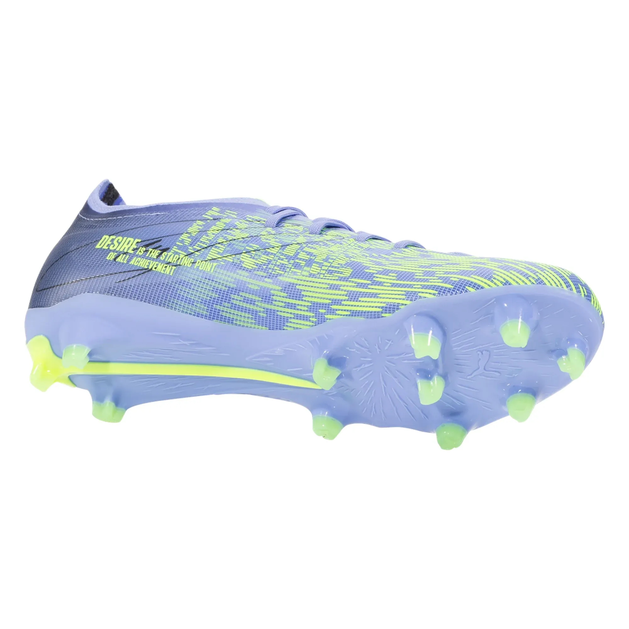Stamina Build Sharp Grip Puma Ultra 5 Match Chasing FG Soccer Cleats (Elektro Purple/Green Glare)