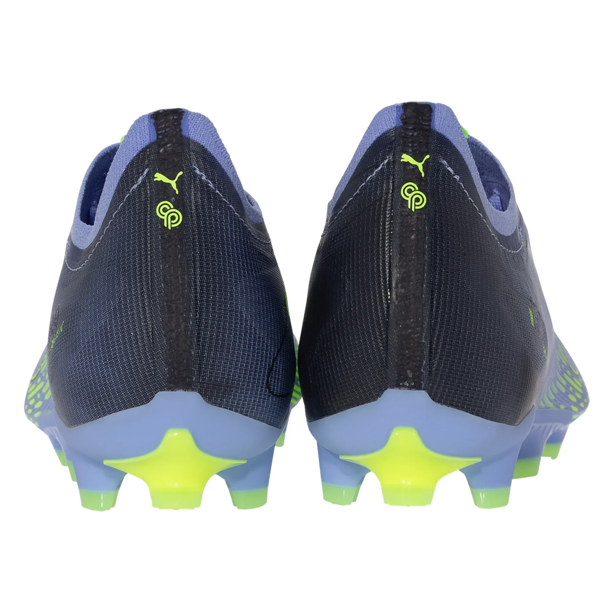 Puma Ultra 5 Match Chasing FG Soccer Cleats (Elektro Purple/Green Glare) Speed Design Cushion Arch