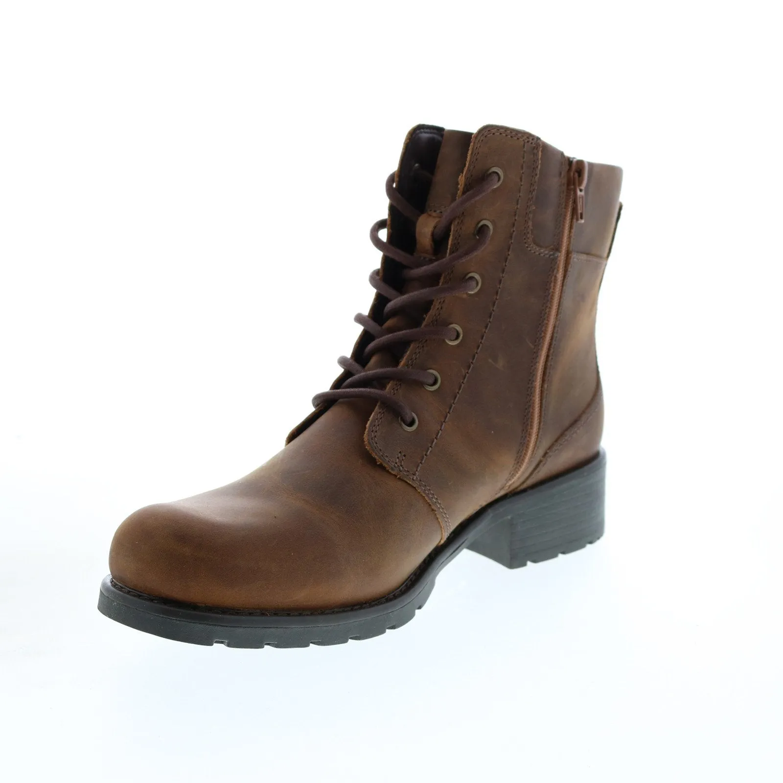 Clarks Orinoco Spice 26110935 Womens Brown Leather Zipper Dress Boots Street Style Middle-Aged Man